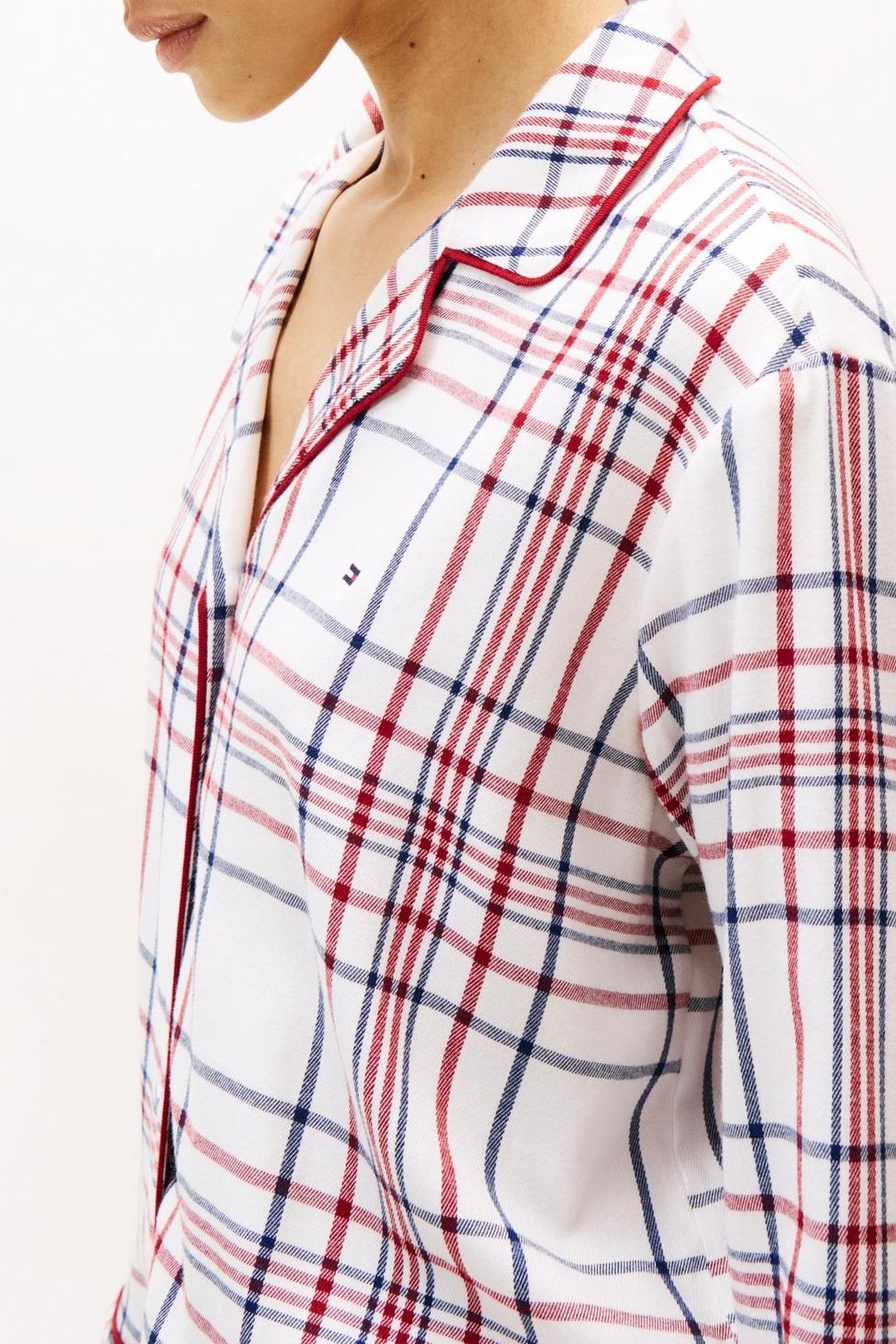 GIFT LOOSE FLNL SHIRT SET CITY PLAID IVORY SILK 6