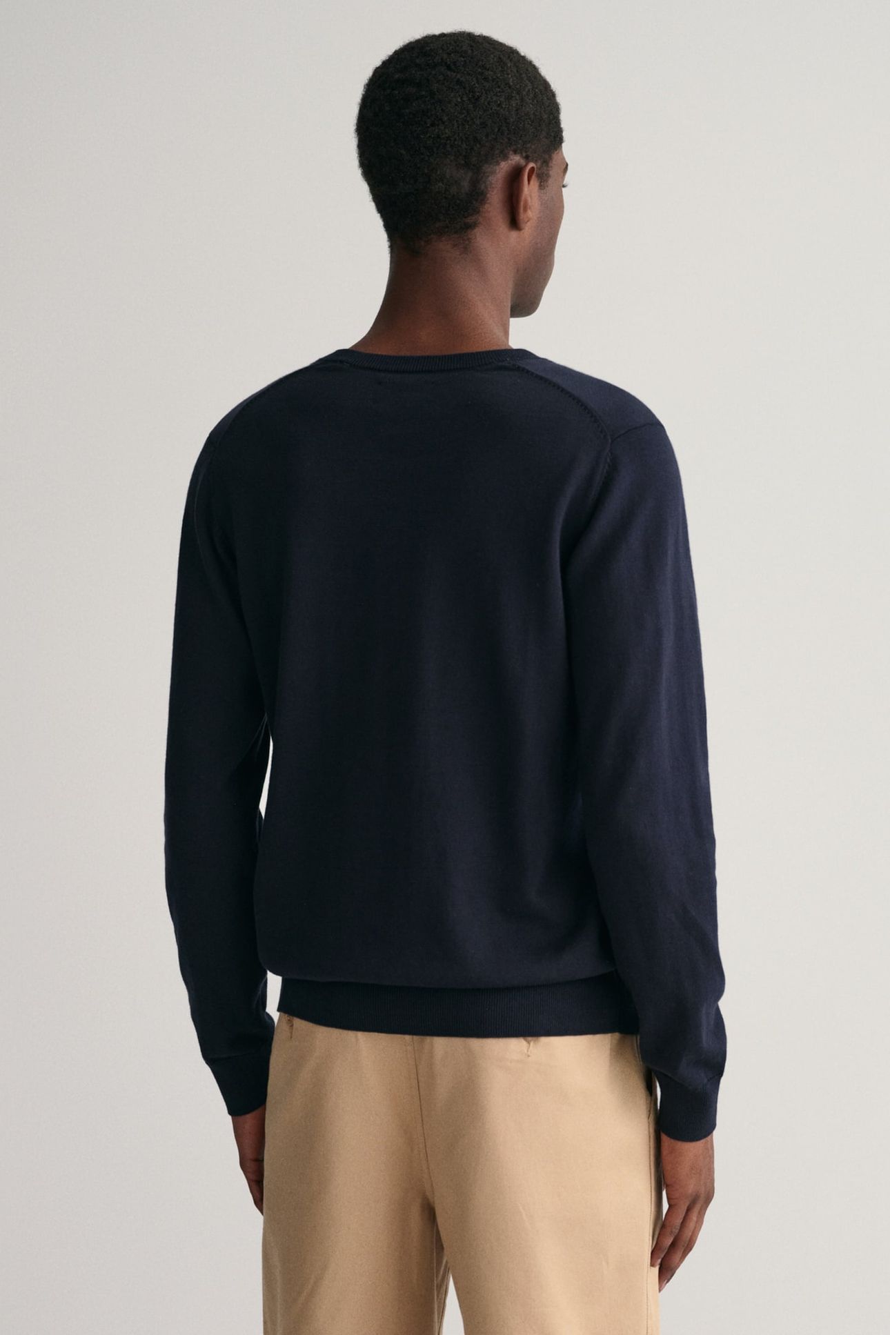 CLASSIC COTTON V-NECK EVENING BLUE 6