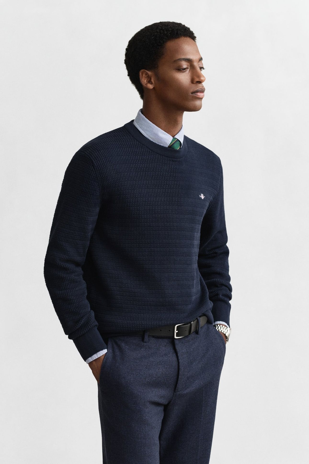 MINI CABLE C-NECK EVENING BLUE 2