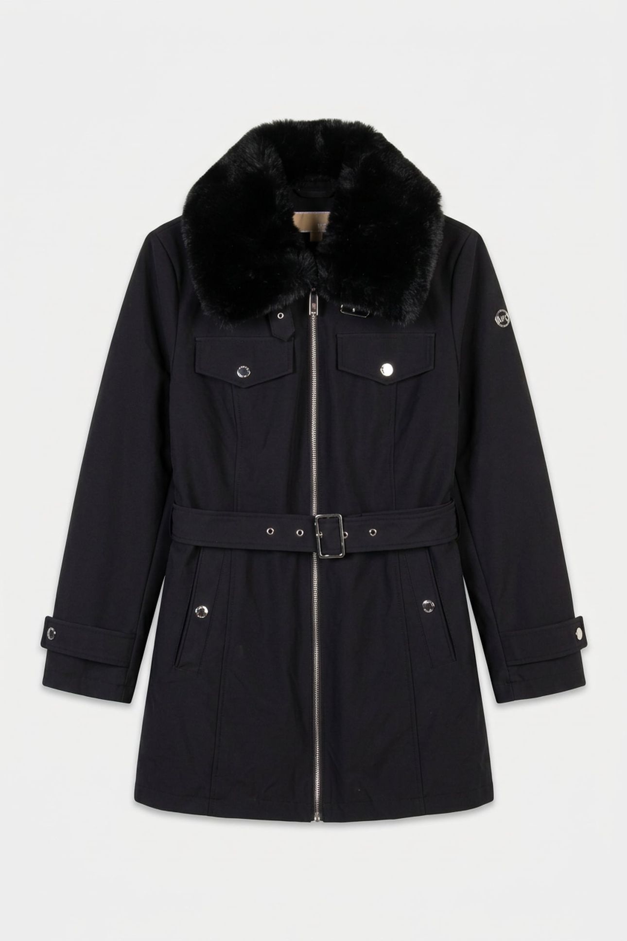 BELTED SOFTSHELL FAUX FUR BLACK 3