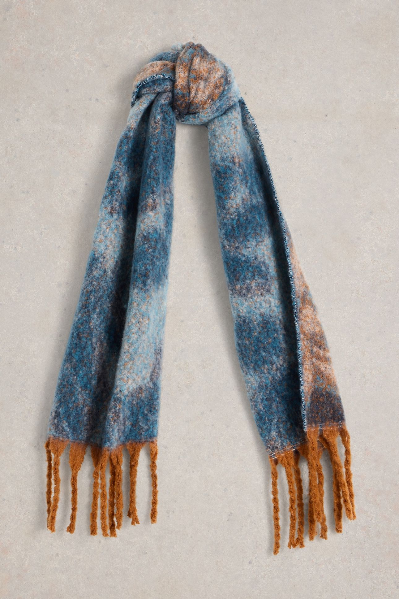 SHELLY BRUSHED SCARF BLUE PRINT 1
