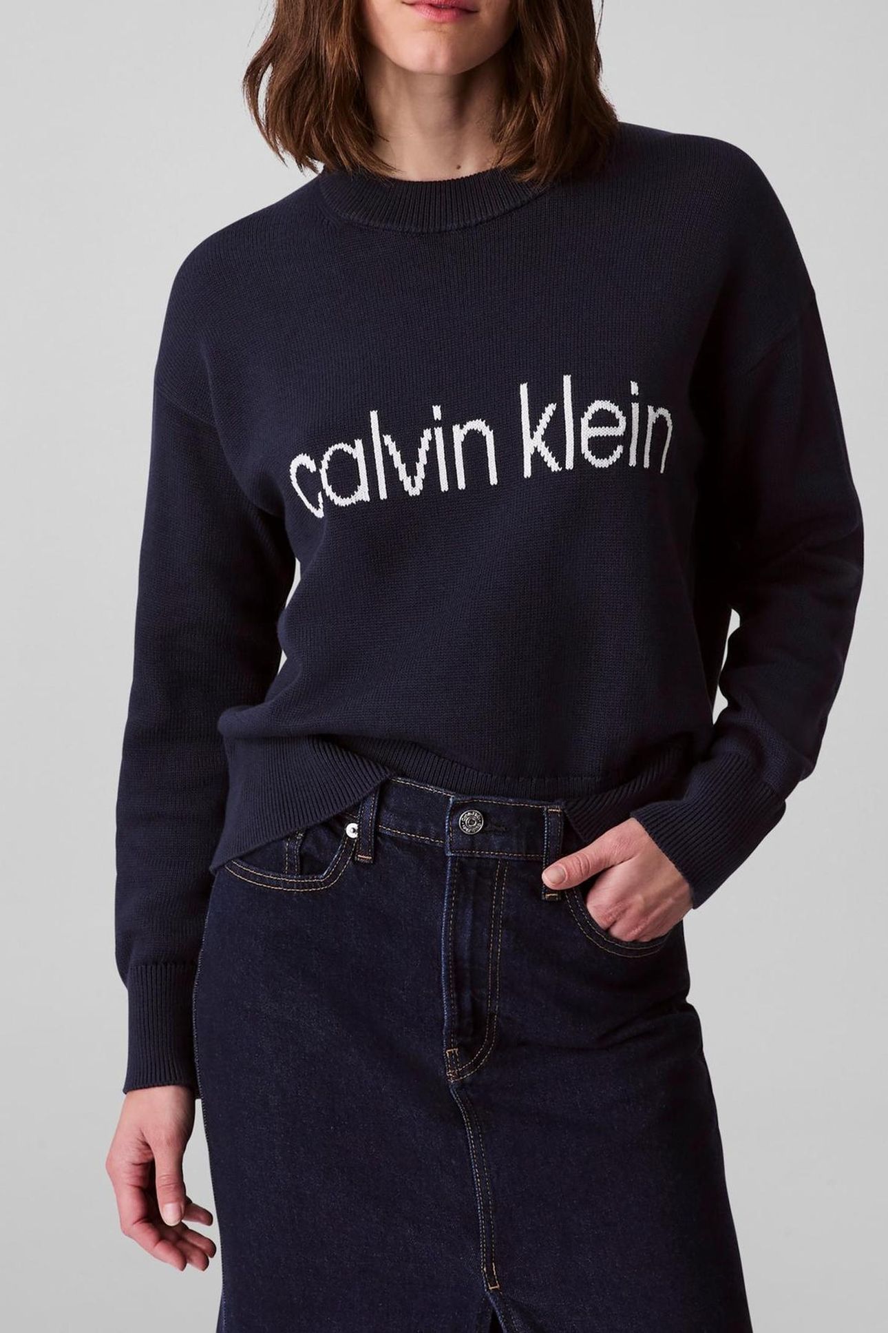 COTTON GRAPHIC PULLOVER DARK SAPPHIRE 1