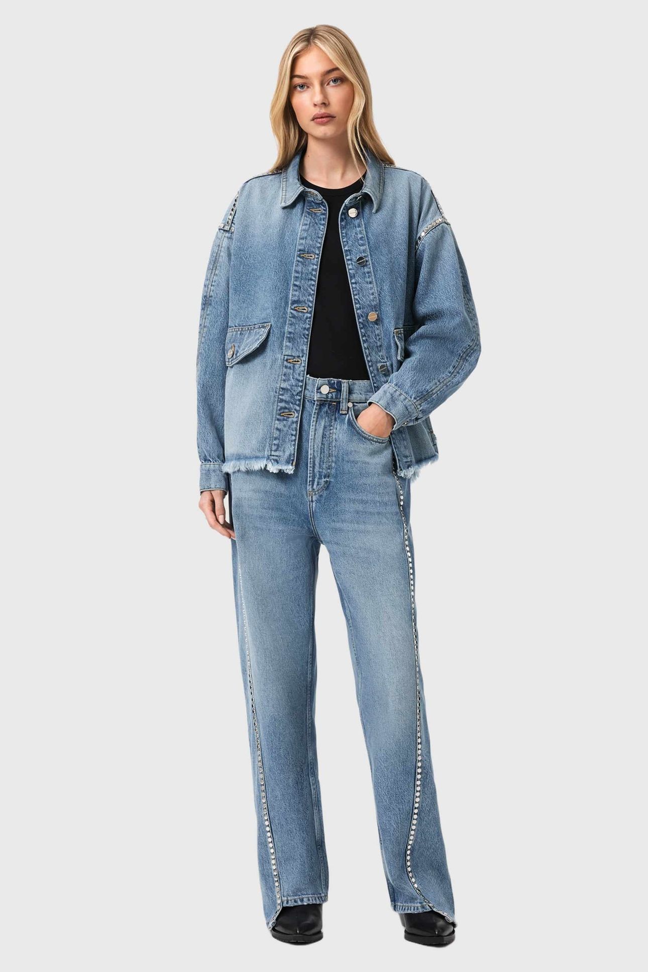 FRANKIE STUD JEAN VINTAGE INDIGO 1