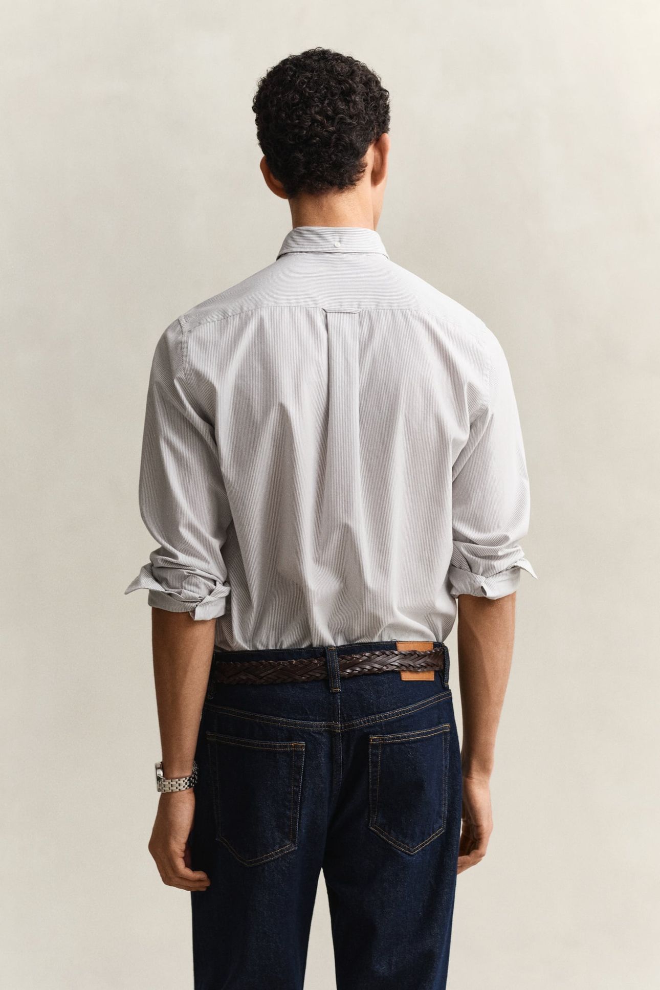 REG CLASSIC POPLIN BANKER SHIRT PEWTER GREY 2