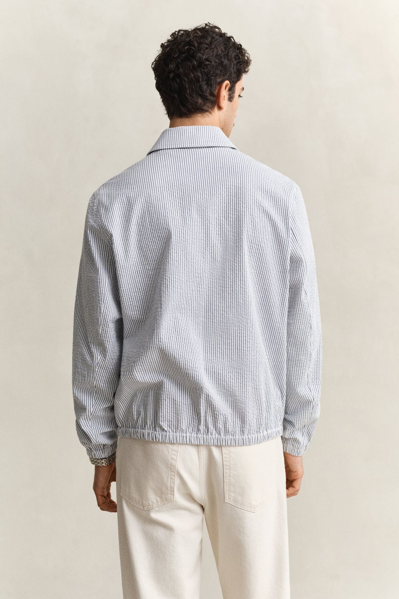 SEERSUCKER WINDCHEATER JACKET VINTAGE BLUE 3