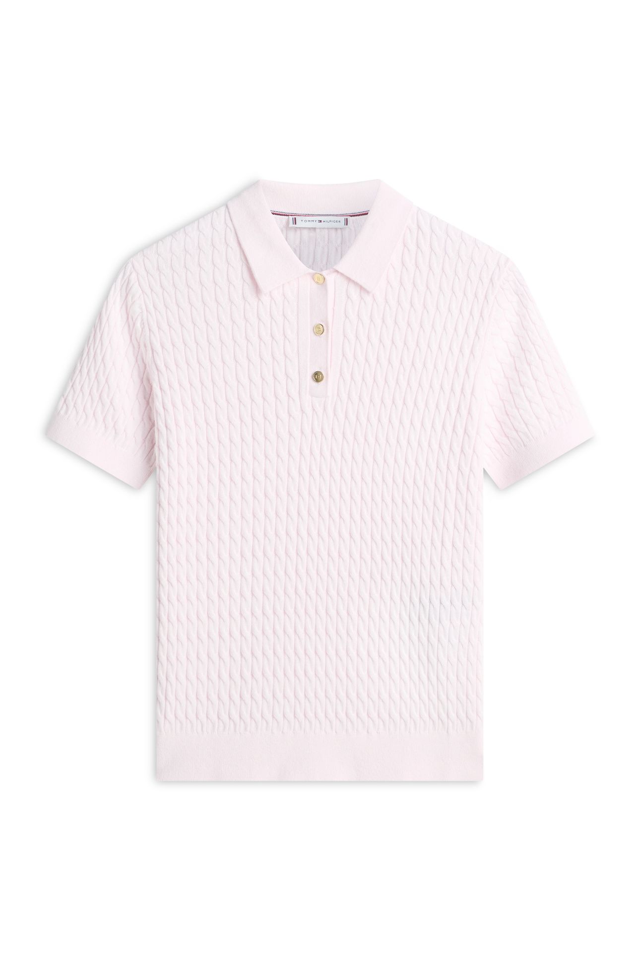COTTON MINI CABLE POLO LIGHT PINK 4
