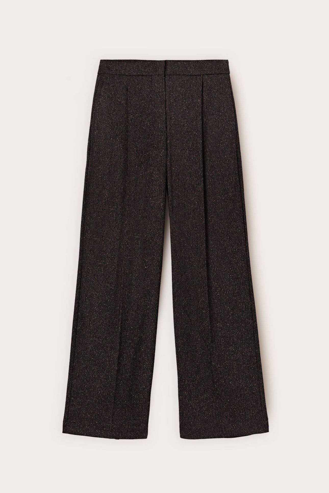 PALAZZO PANTS IN YARN-DYED FABRIC BROWN 4