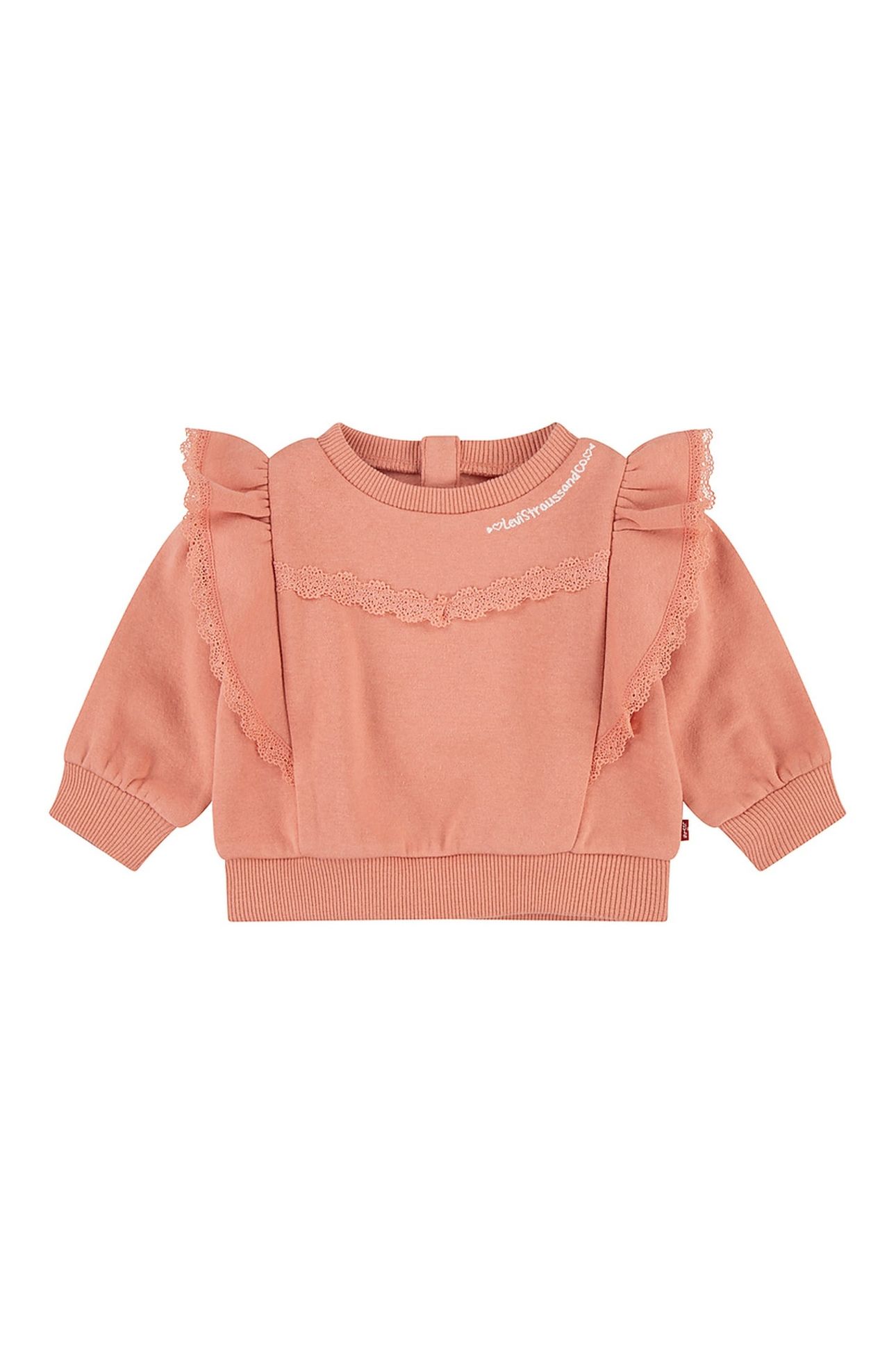 GIRLS CREW WITH RUFFLE TERRA COTTA 1