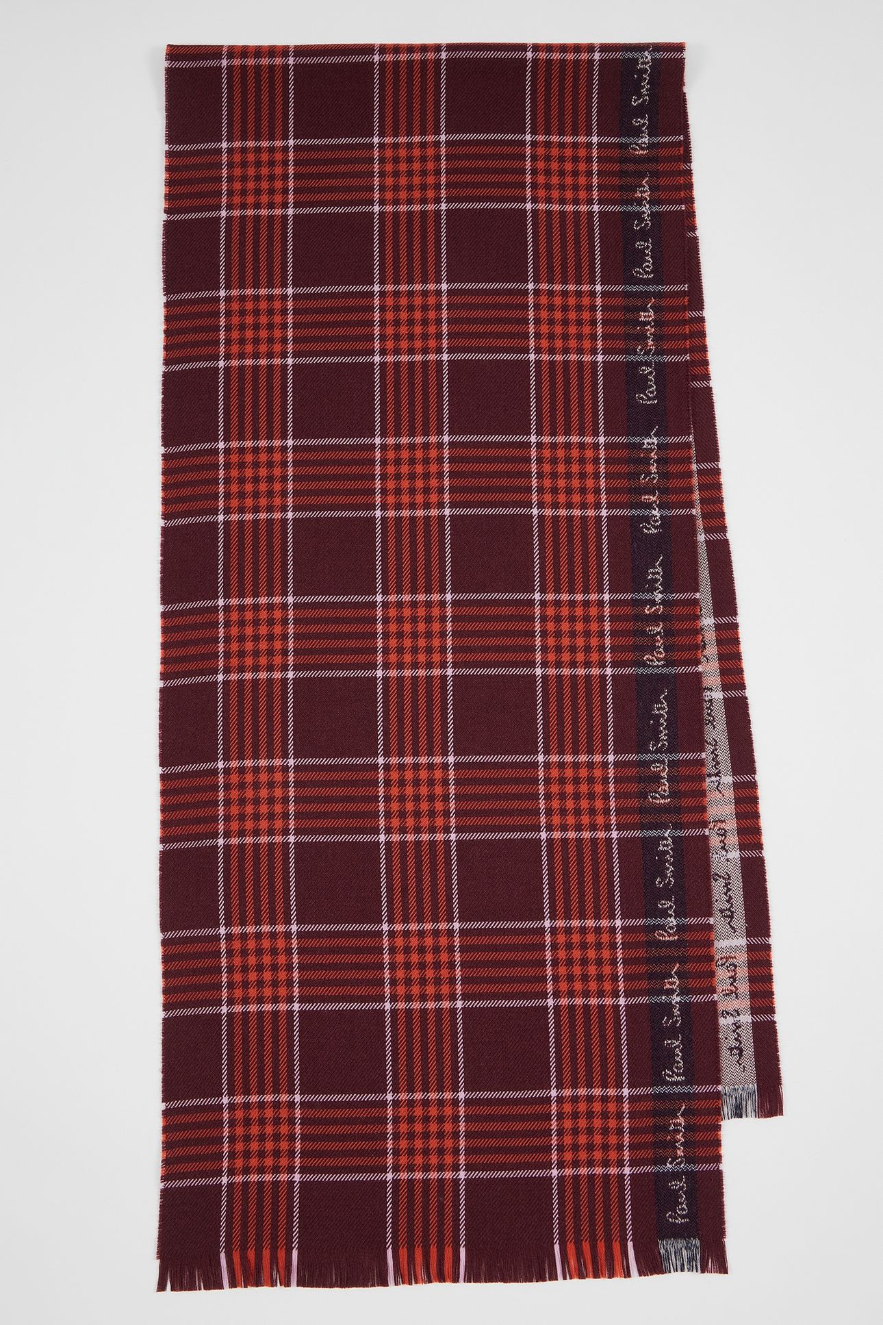 MEN SCARF LOGO BORDER BURGUNDY/ BORDE 2