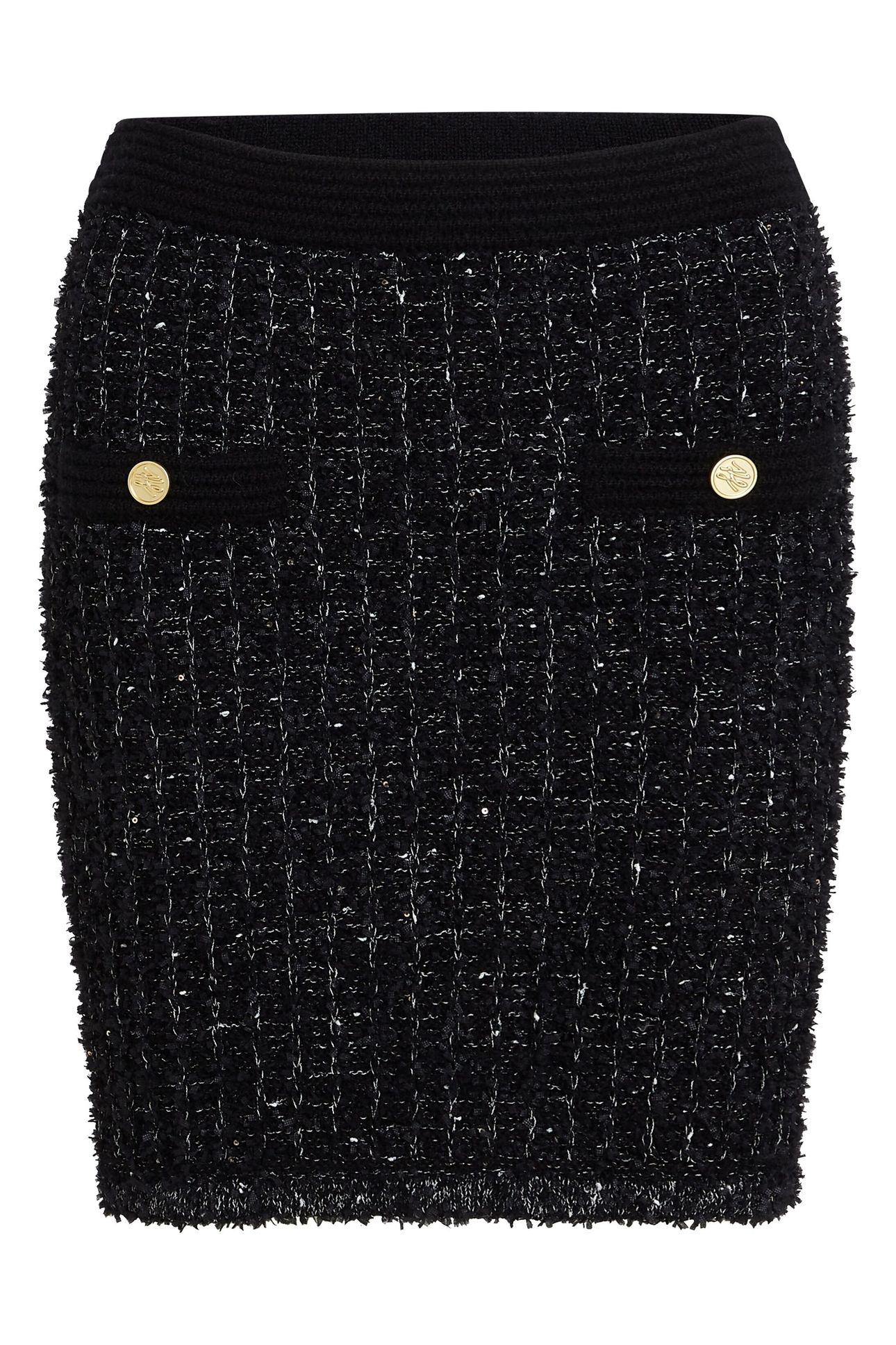 BOUCLE KNIT SKIRT BLACK 4
