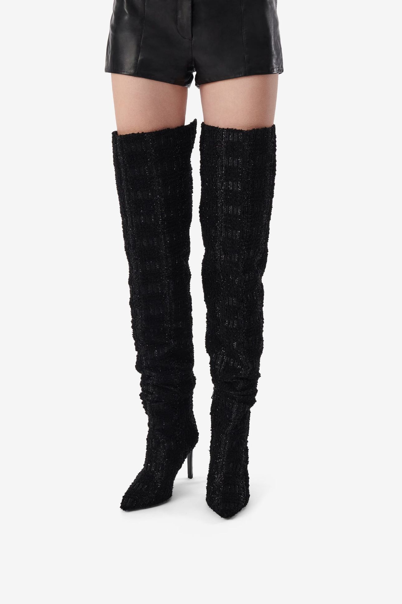 EVA TWEED HIGH BOOT BLACK GLITTER 2