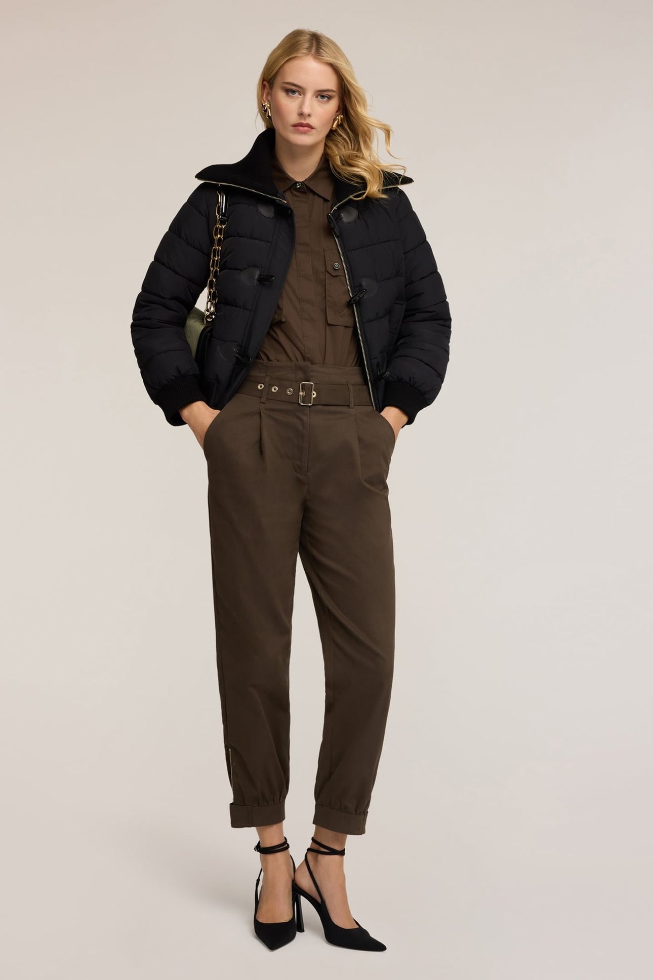 BAGGY PANTS IN TWILL FABRIC MILITARY GREEN 2