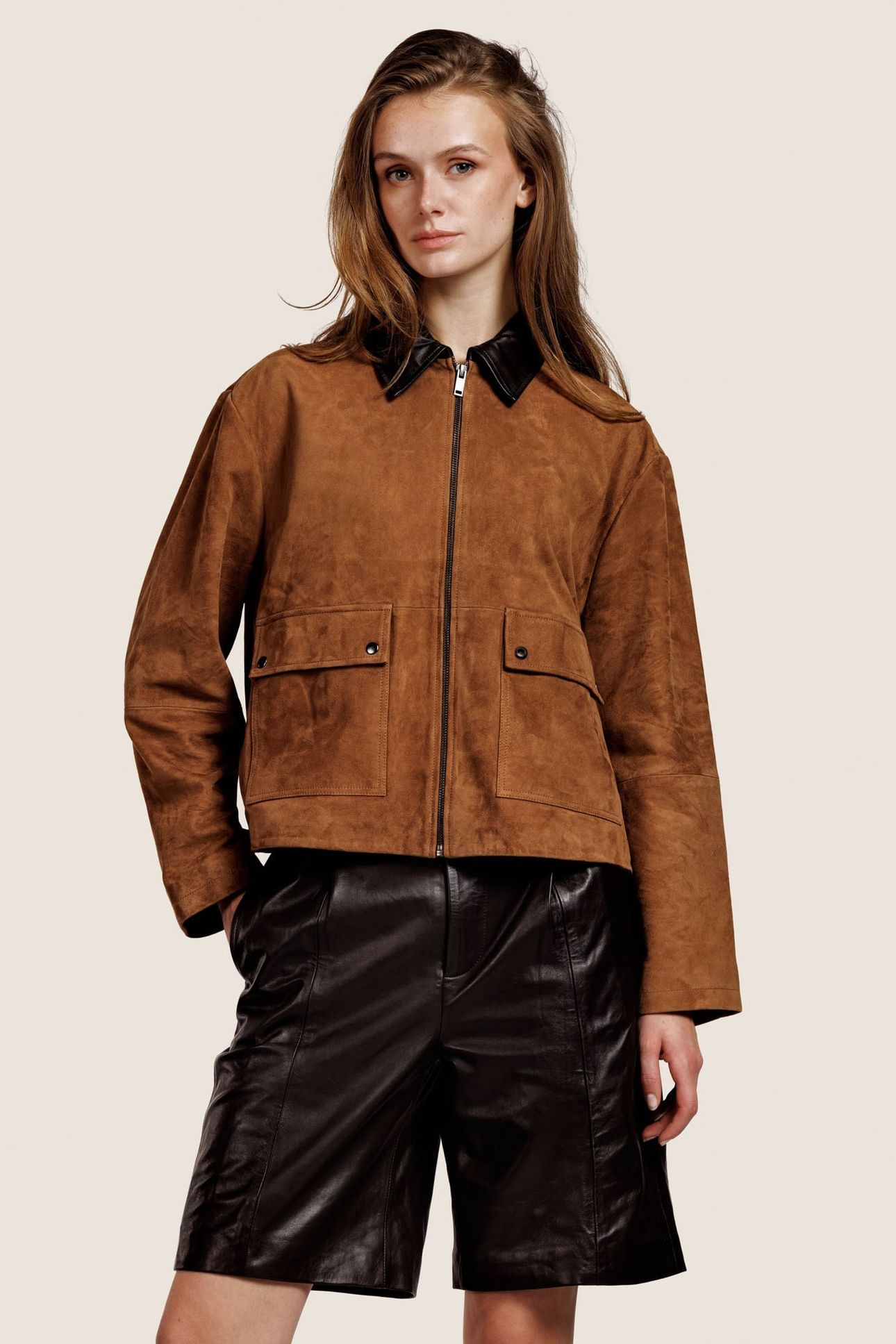ROSE SUEDE JACKET OAK/ COFFEE 1