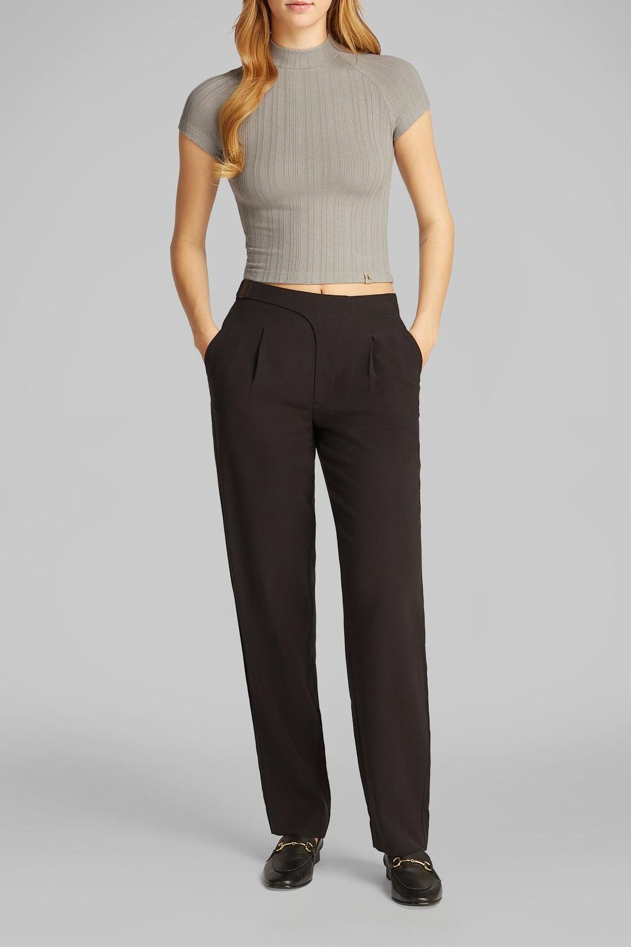 WARM TEXTURE RIB MOCK TEE ROCK RIDGE 3