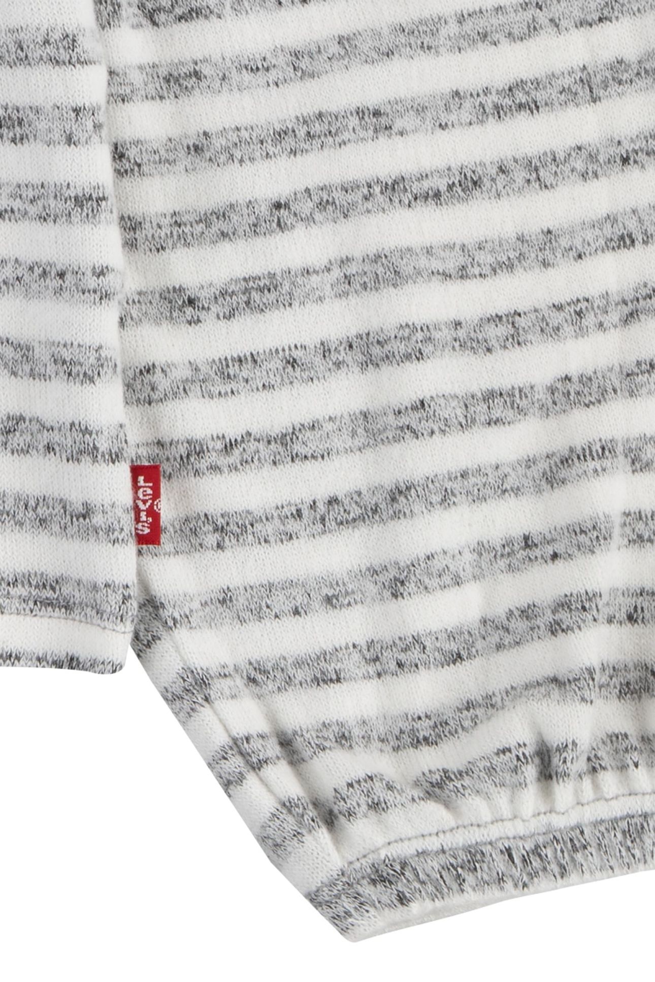 GIRLS HACCI STRIPED LS KNIT TOP DARK GREY HEATHER 4
