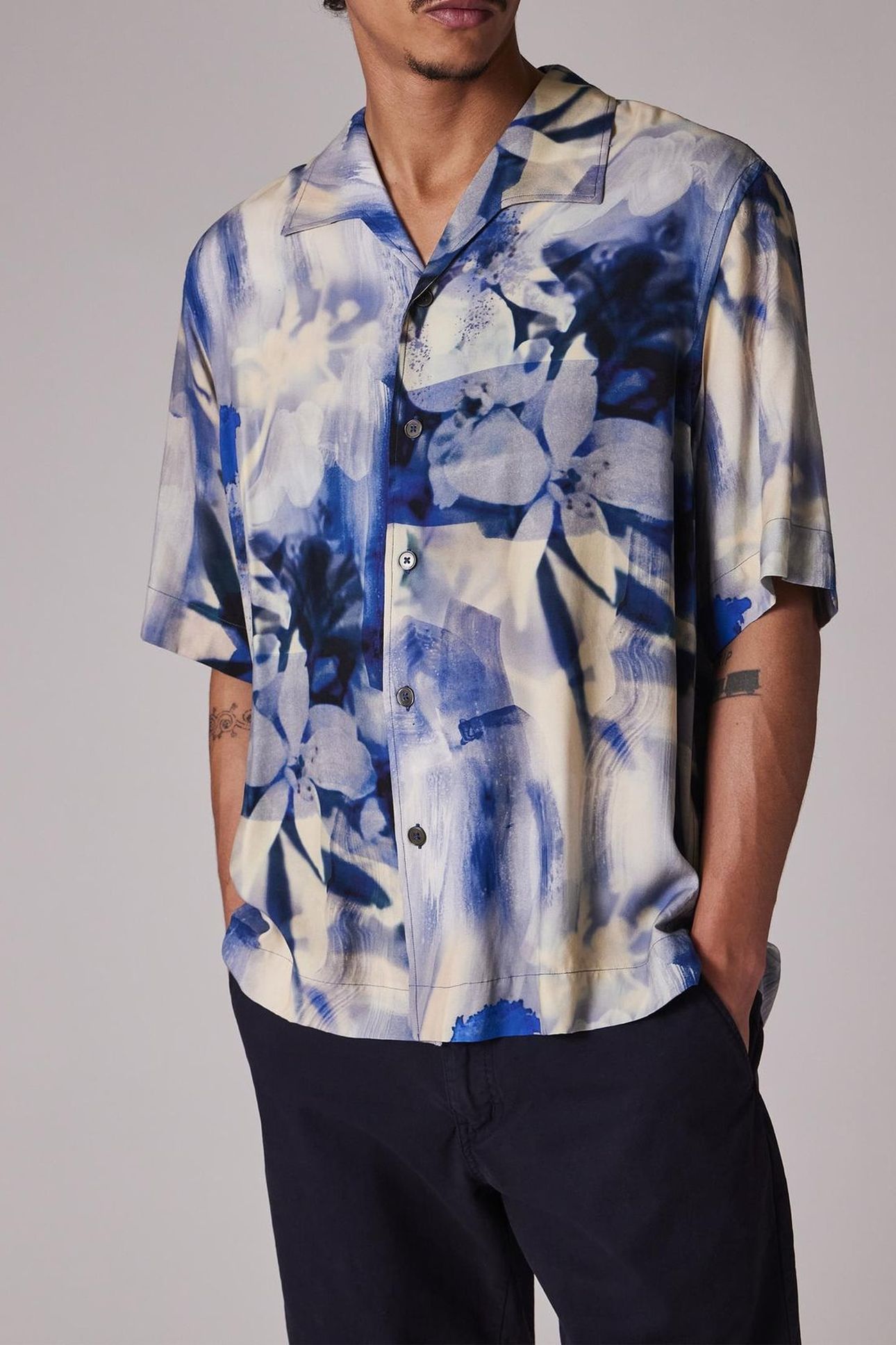 MENS S/S OVERSIZED SHIRT BLUE 1