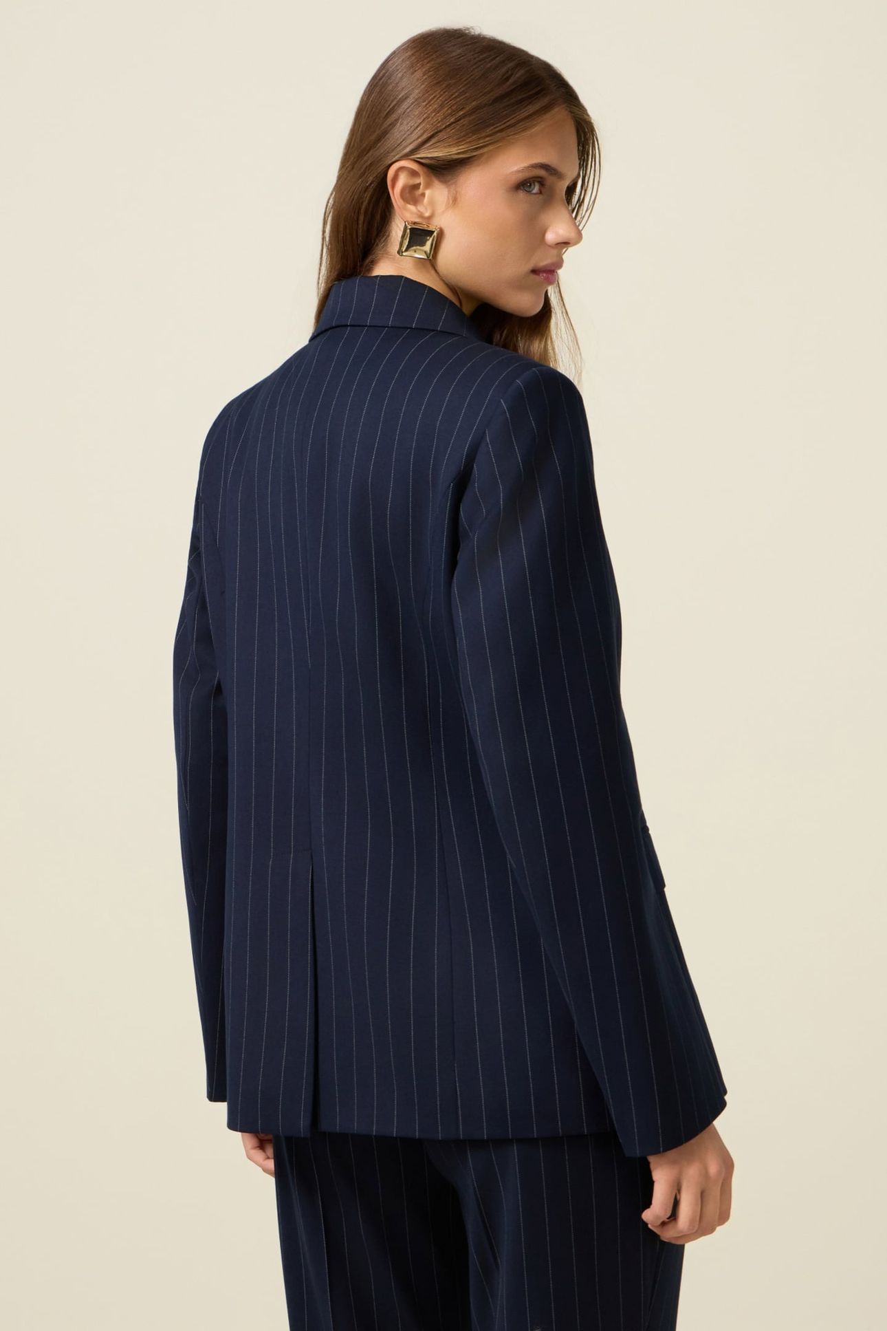 DOUBLE-BREASTED PINSTRIPE BLAZER BLUE 2