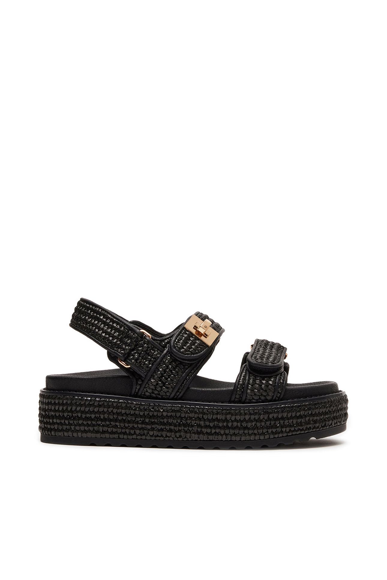 BIGMONA SANDALS BLACK RAFFIA 1