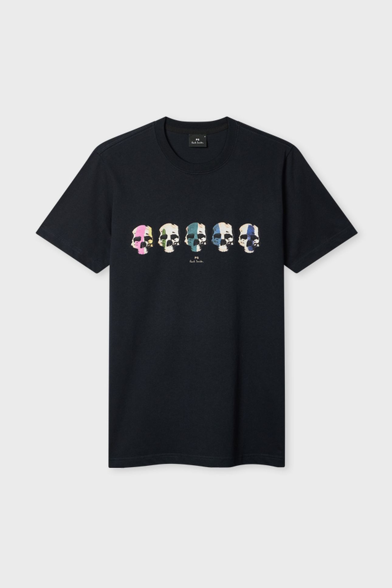 MENS SLIM FIT SS T SHIRT MULTI SKULL VERY DARK NAVY 4