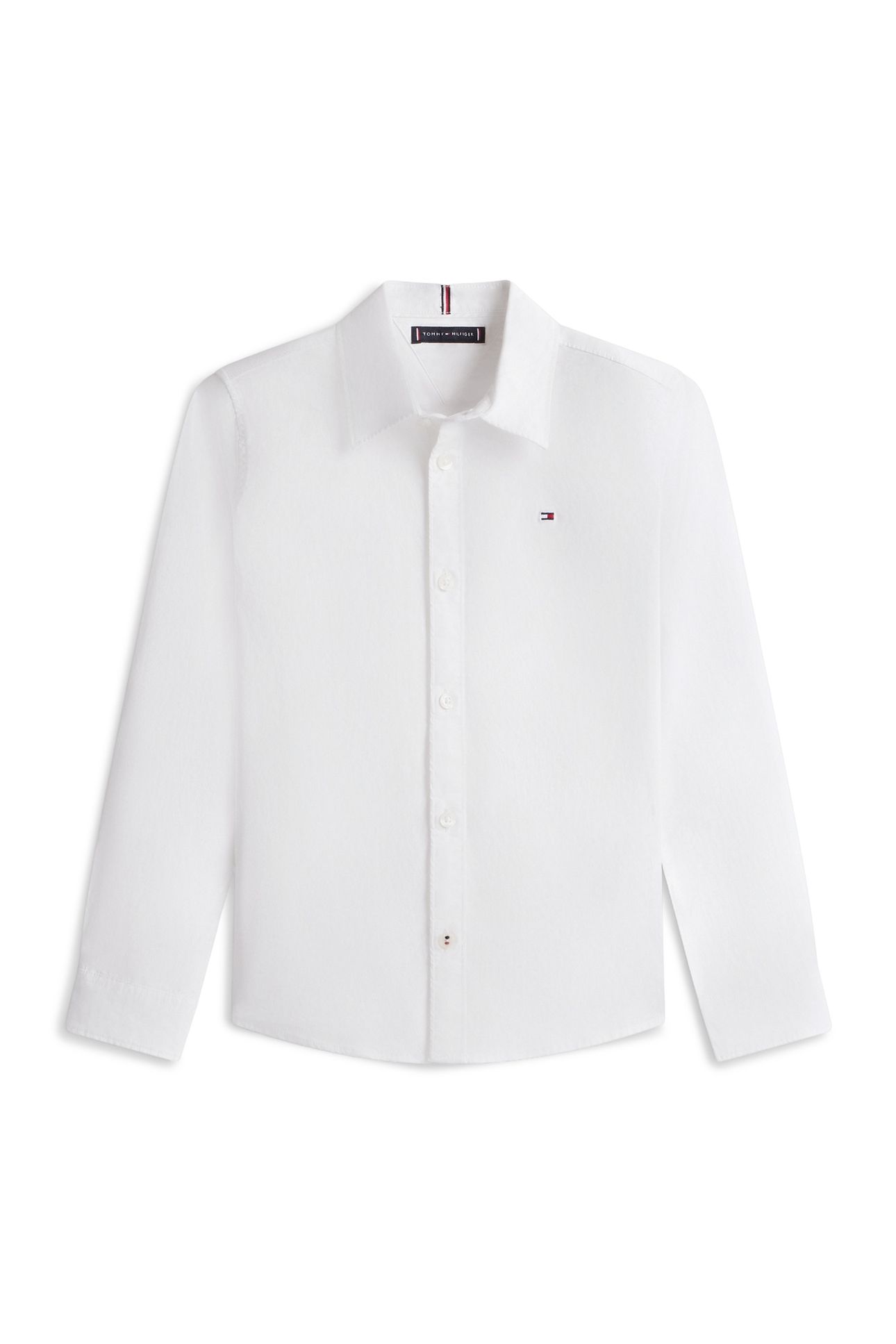 BOYS SOLID STRETCH POPLIN SHIRT WHITE 3