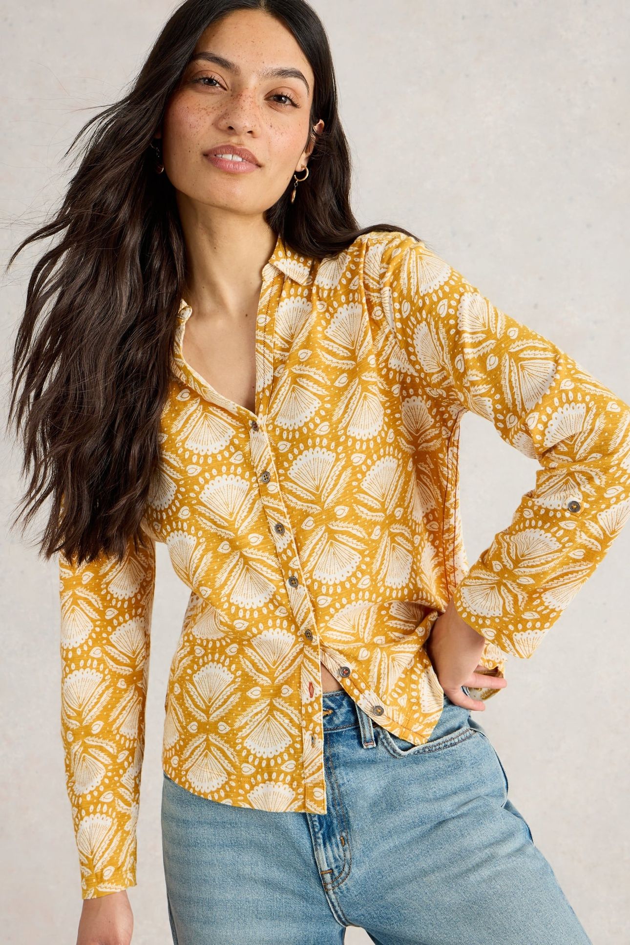 ANNIE JERSEY SHIRT CHARTREUSE PRINT 2