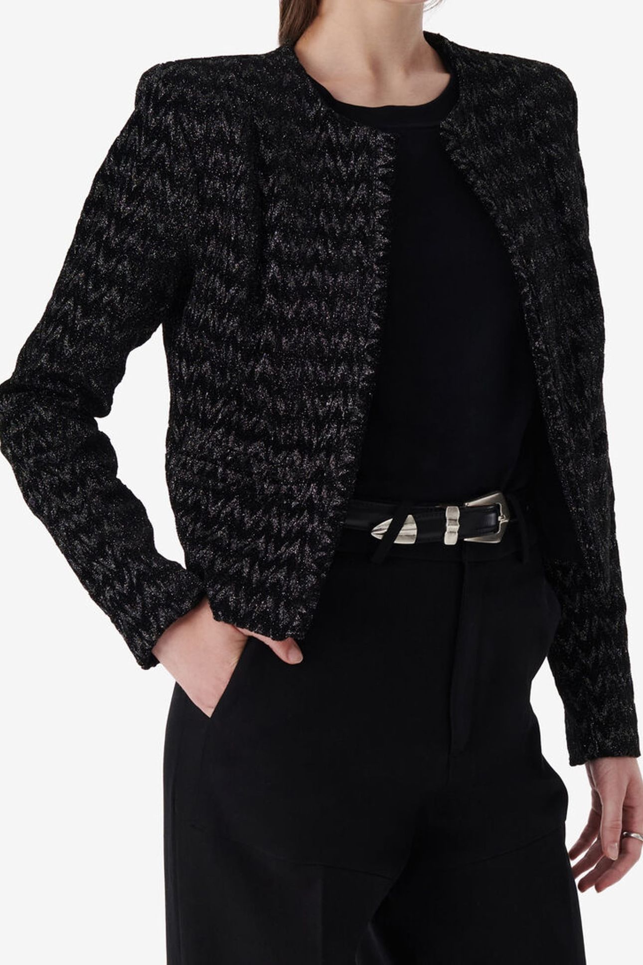 LUANE JACKET BLACK LUREX 3