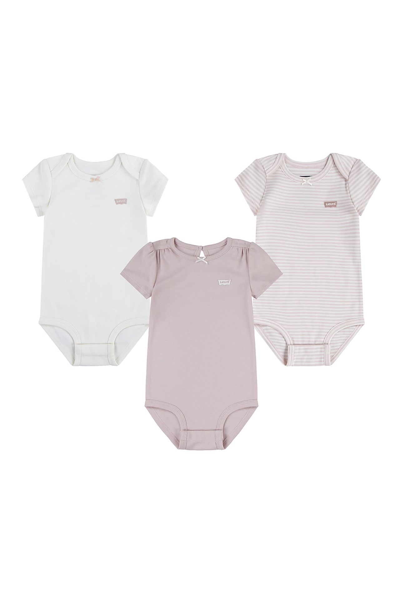 GIRLS 3PK BOW BODYSUIT SET RAPTURE ROSE 1