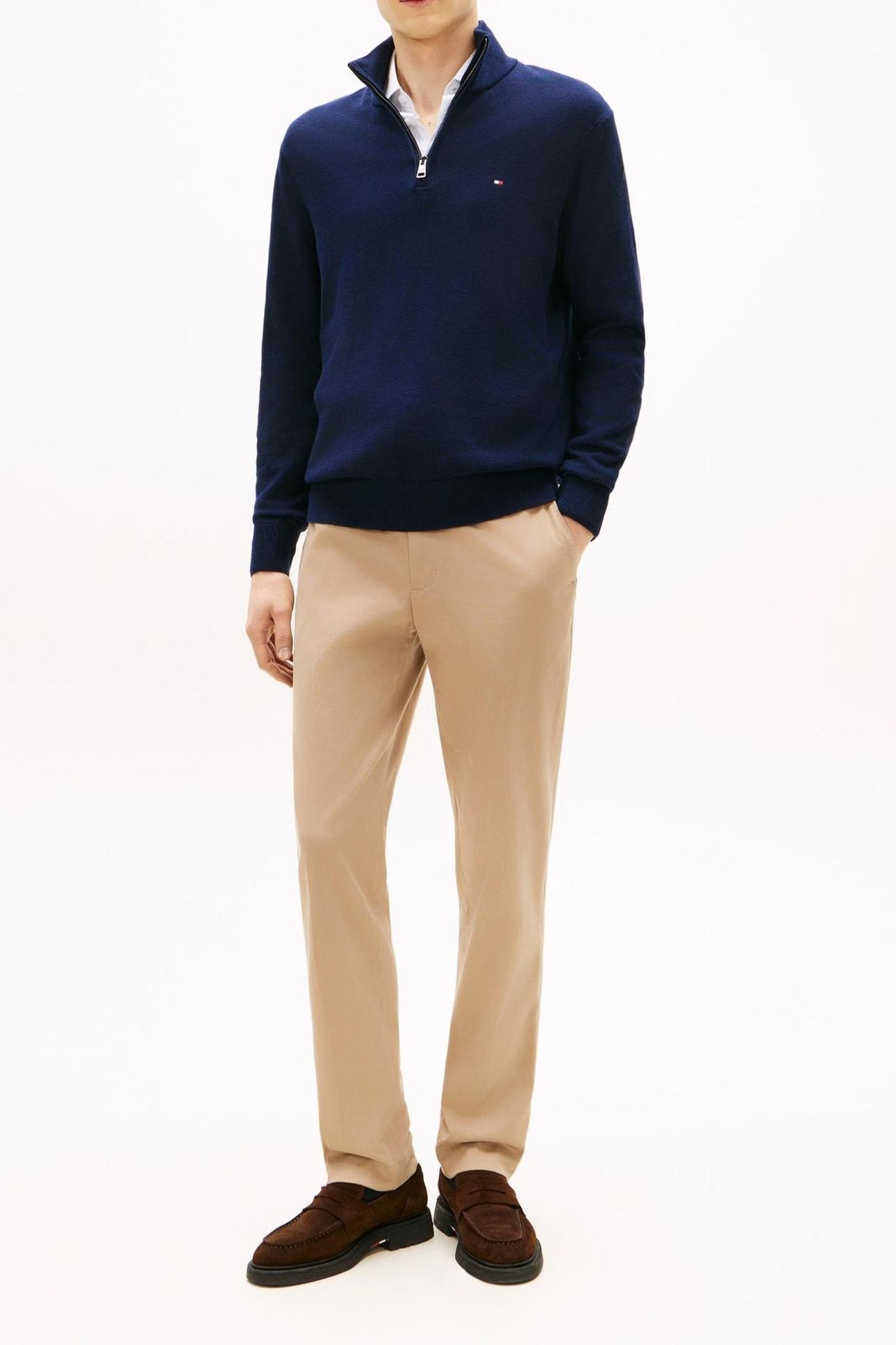 PIMA COTTON CASHMERE SWEATER NAVY BLUE 5