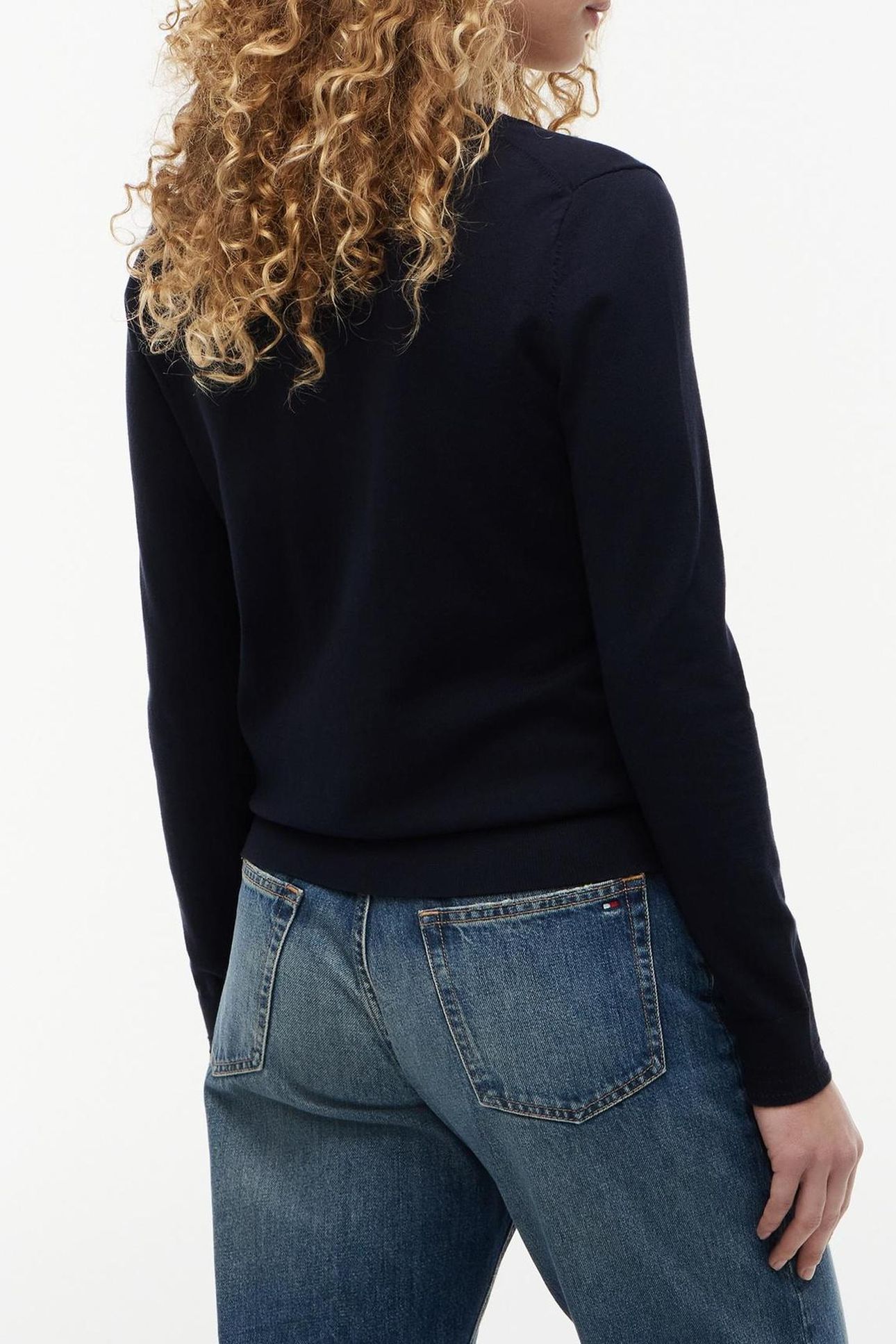 CO JERSEY STITCH V-NECK NAVY BLUE 6