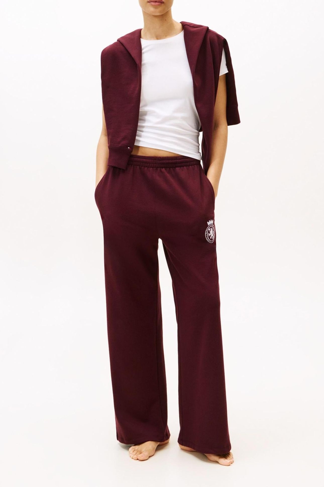 WIDE LEG PANTS DEEP BURGUNDY 1