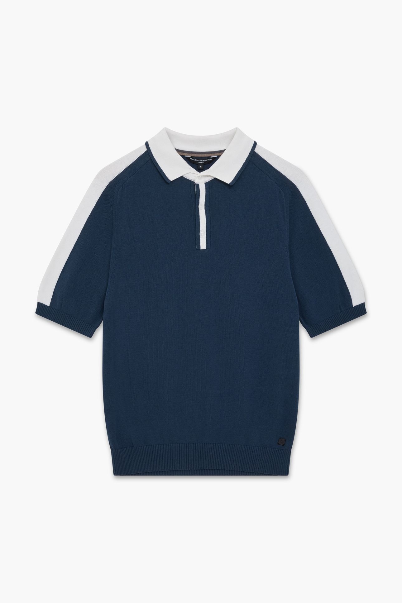 POLO INTARSIA SS ECRU/MID BLUE 2