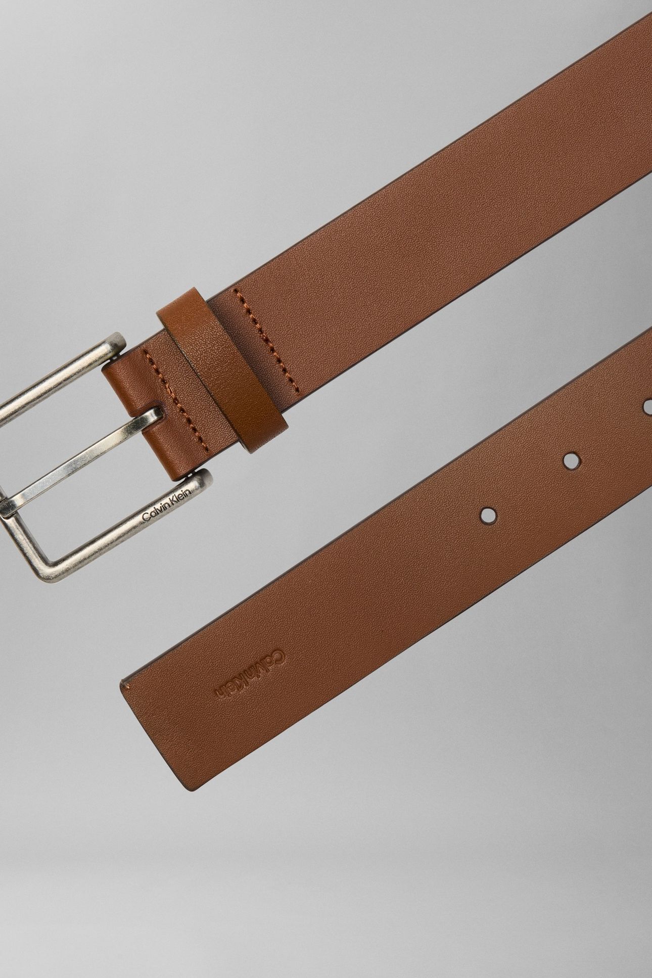 WARMTH BUCKLE SMOOTH BELT COGNAC/ANTIQUE SILVER 3