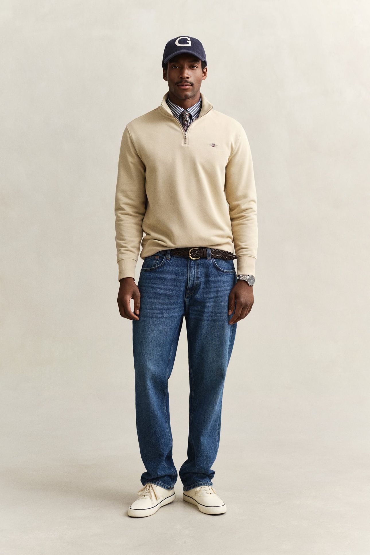 REG SHIELD HALF ZIP SWEAT OAT BEIGE 3