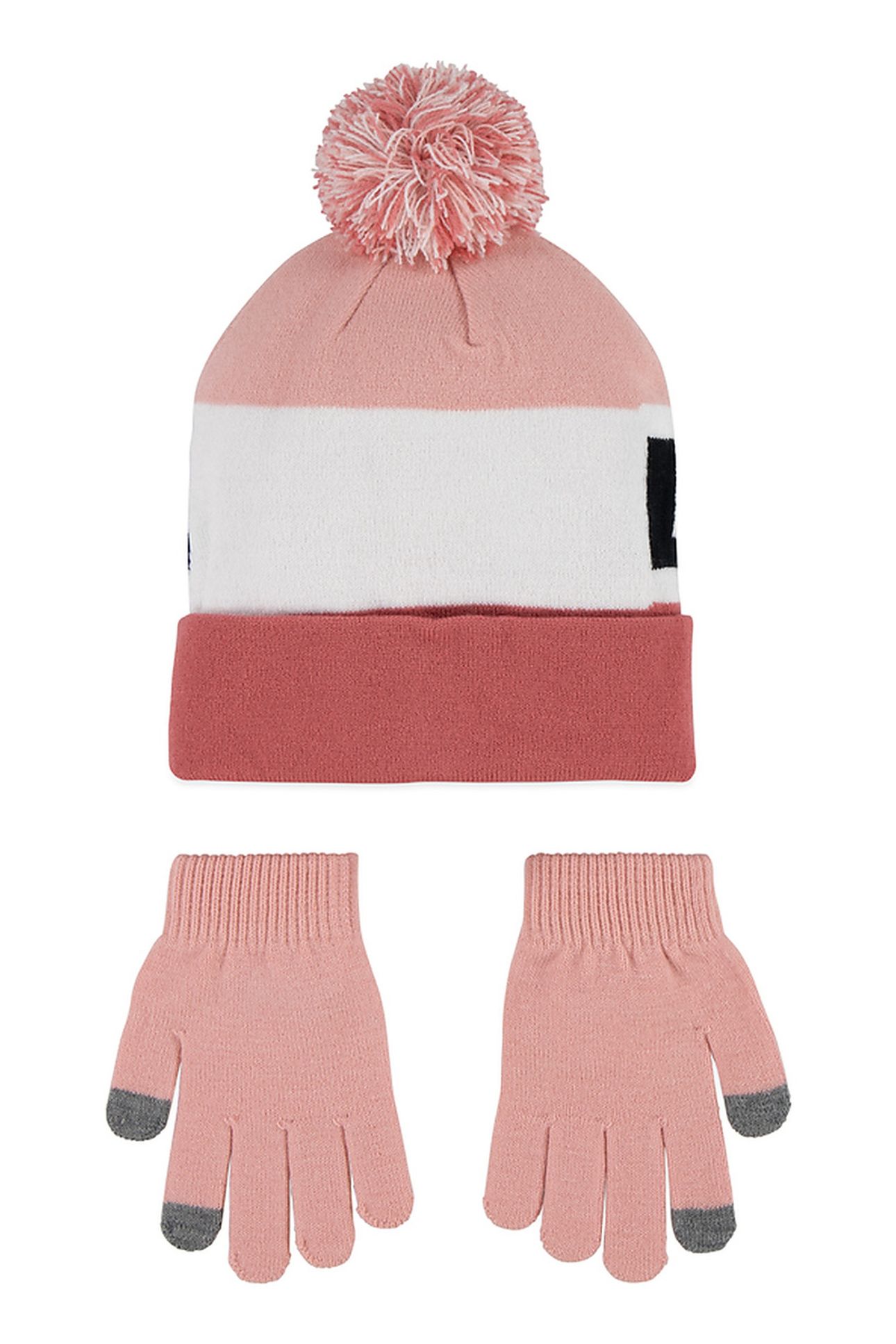 UNISEX LAN BEANIE AND GLOVE SET RAPTURE ROSE 2