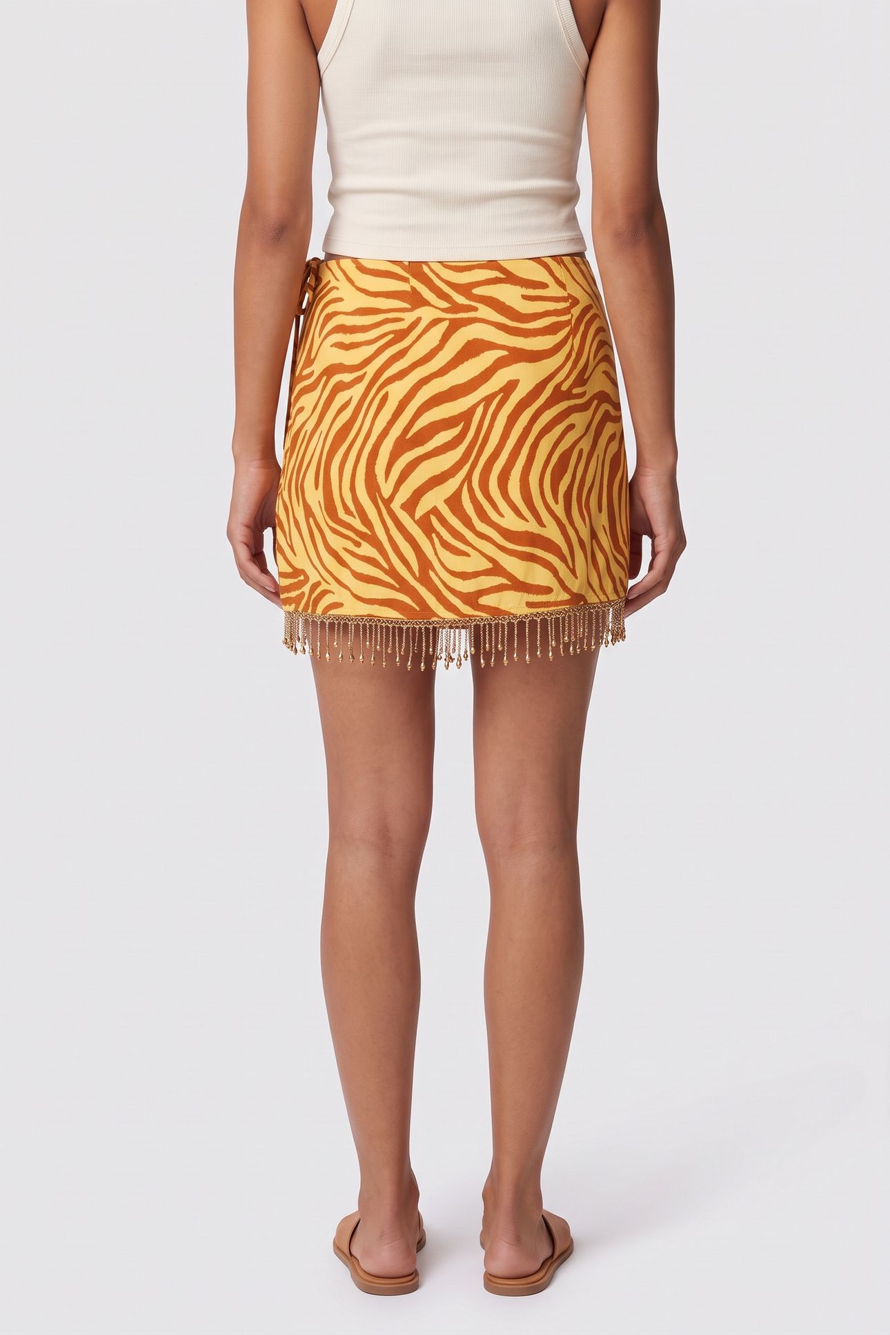 ESCONDIDA SUNSET SKIRT ORANGE ZEBRA PRINT 2
