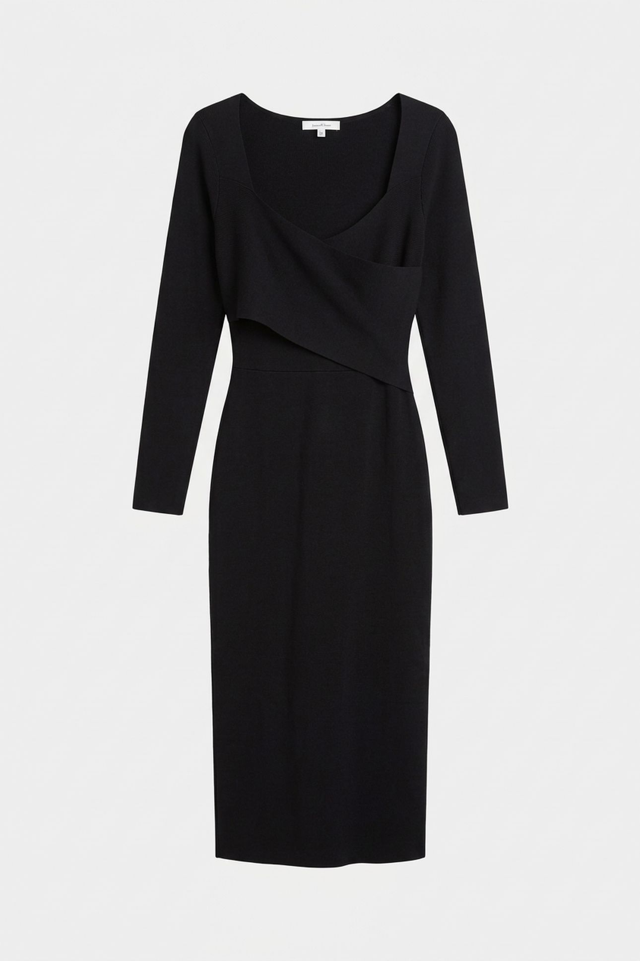 KNITTED WRAP DRESS BLACK 3