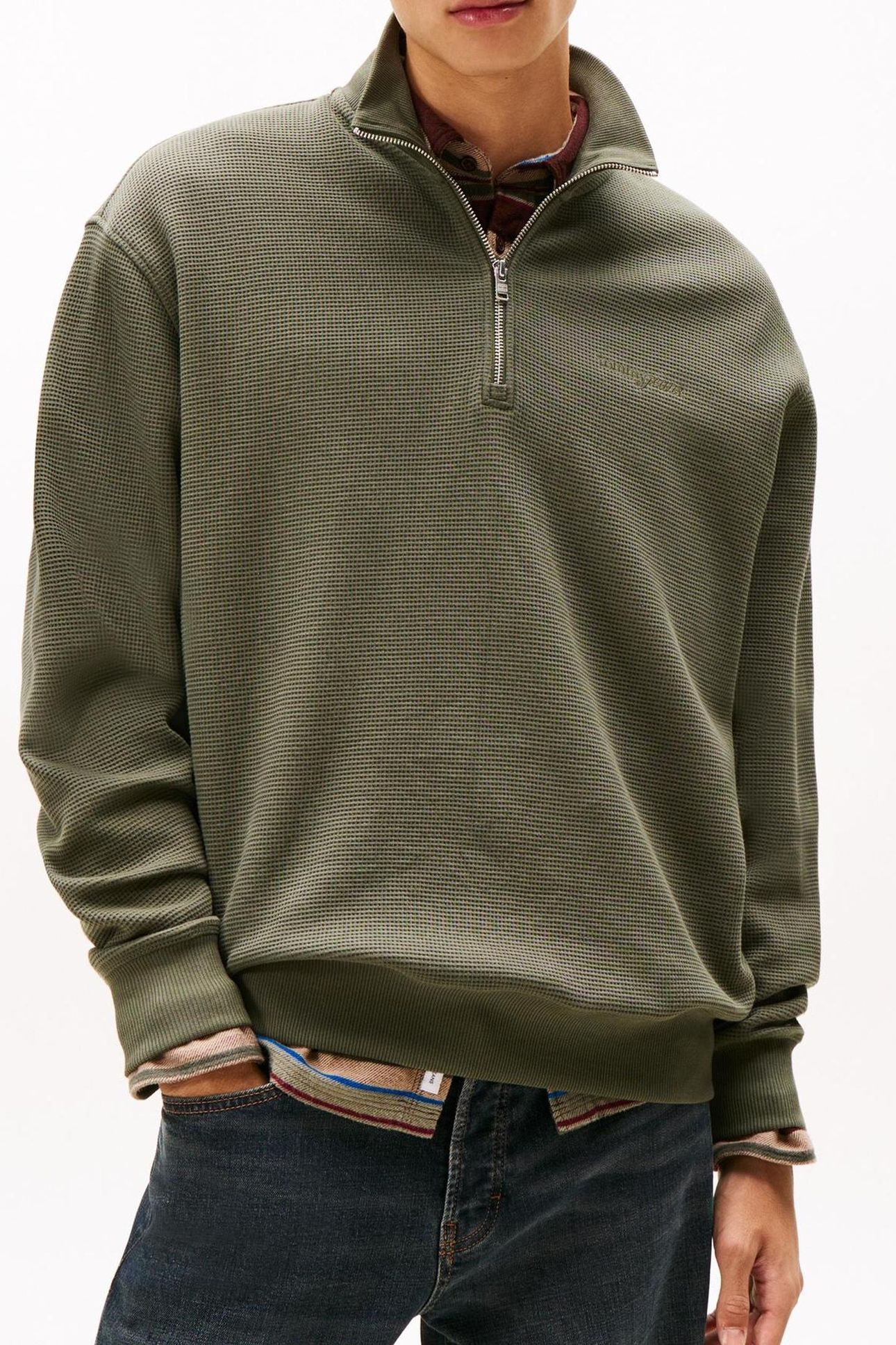 TJM RELAXED WAFFLE PEWTER GREEN 1