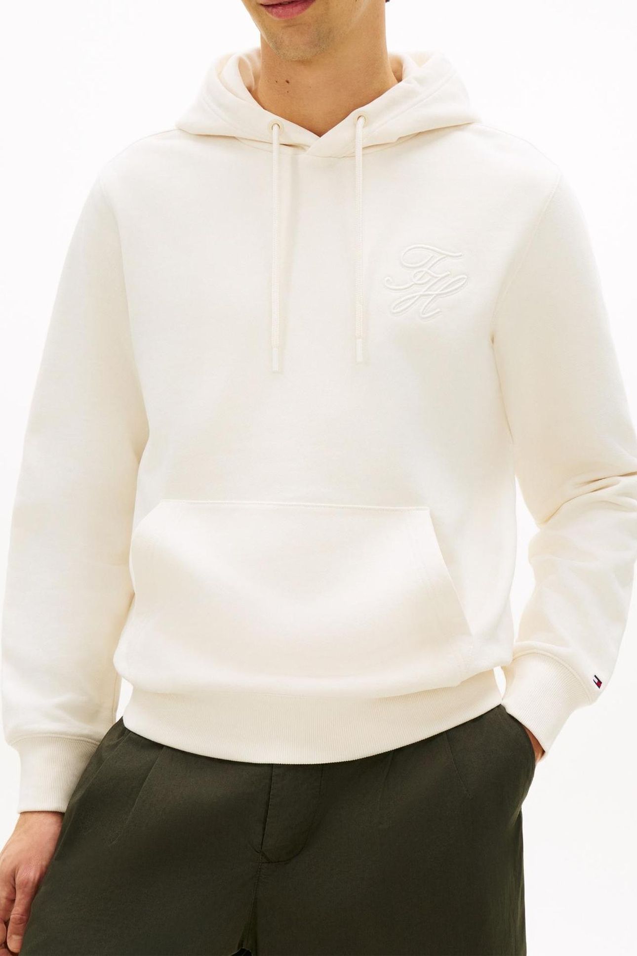 SCRIPT MONOGRAM HOODIE IVORY PETAL 1