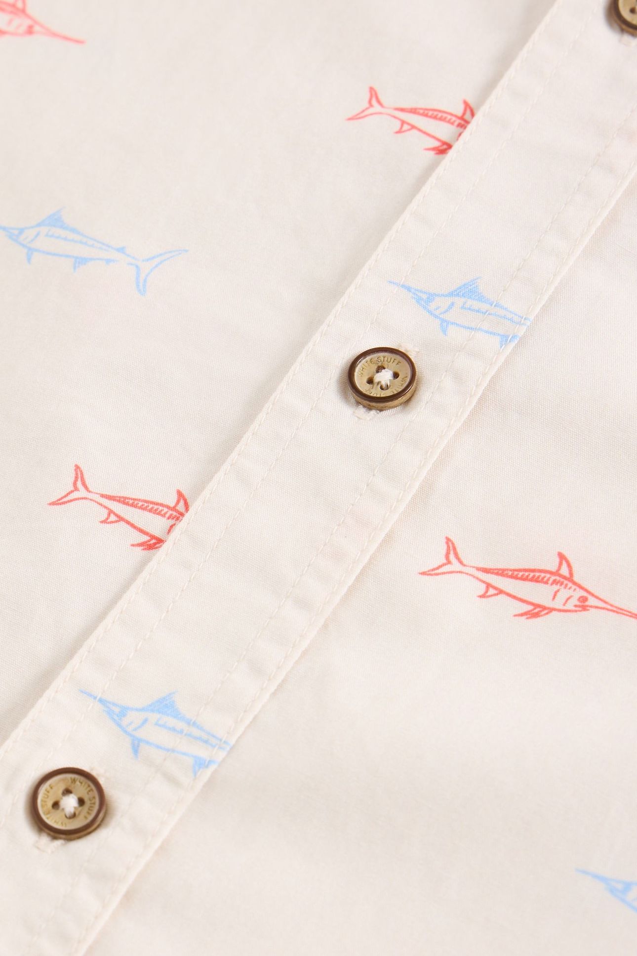 FINSBURY FISH PRINTED SHIRT WHITE PRINT 3