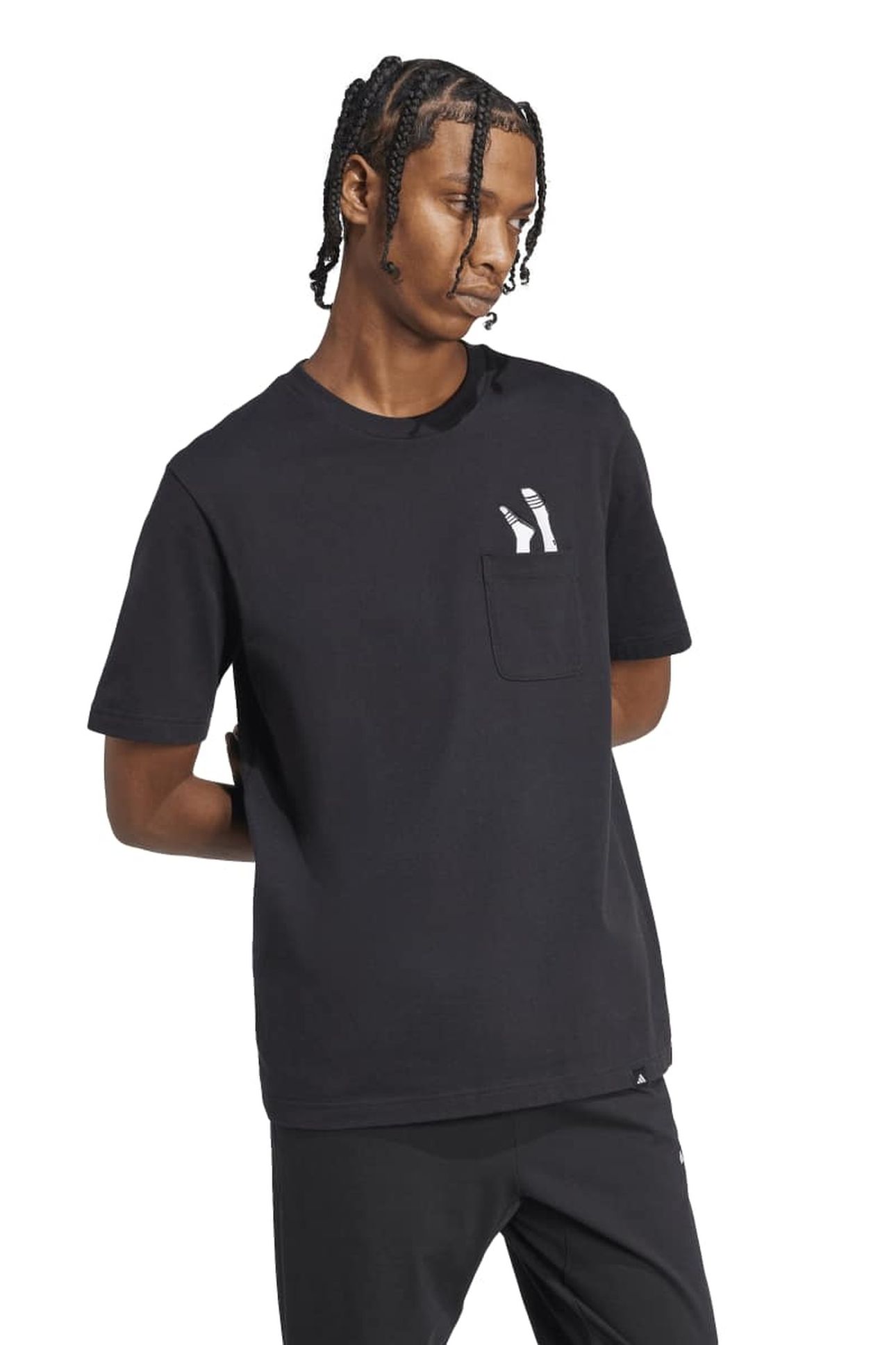 UNISEX L SLIDE PKT TEE BLACK 2