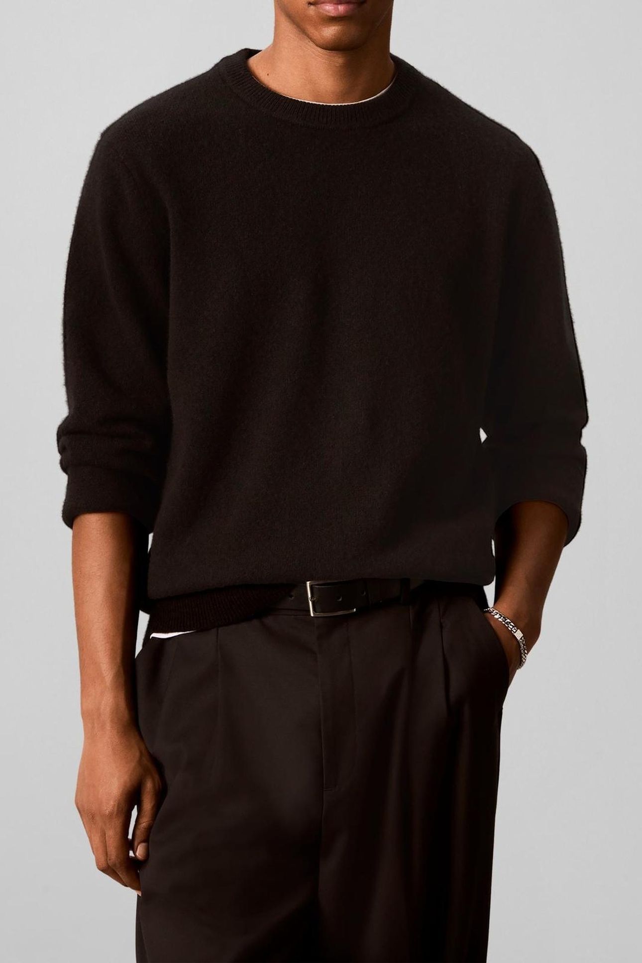 LS COZY WOOL CREWNECK BLACK 1