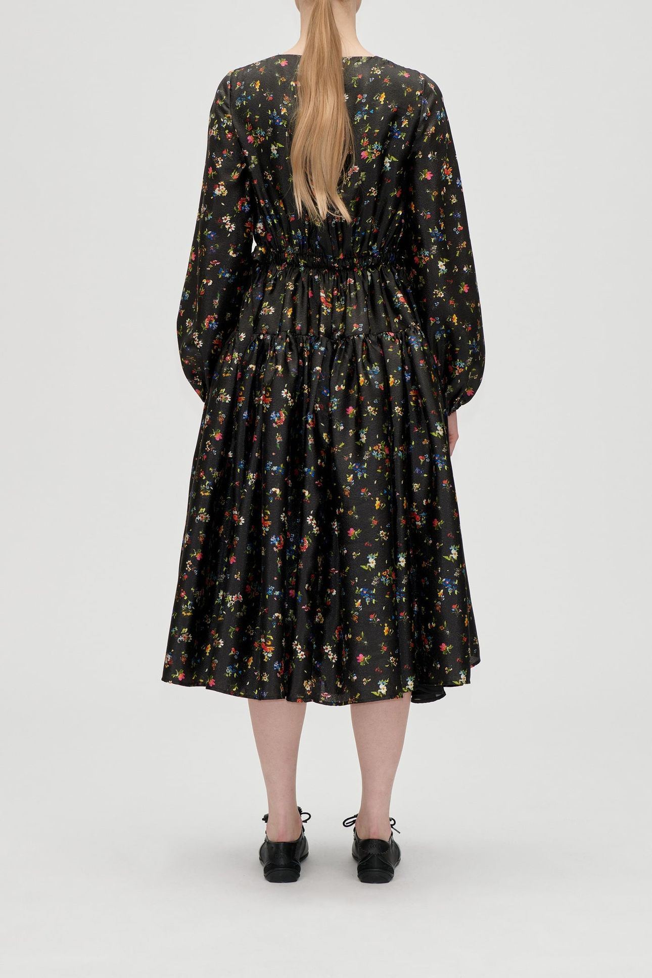 WAIST TIE RUFFLE MIDI DRESS MAGNOLIA GARDEN 2