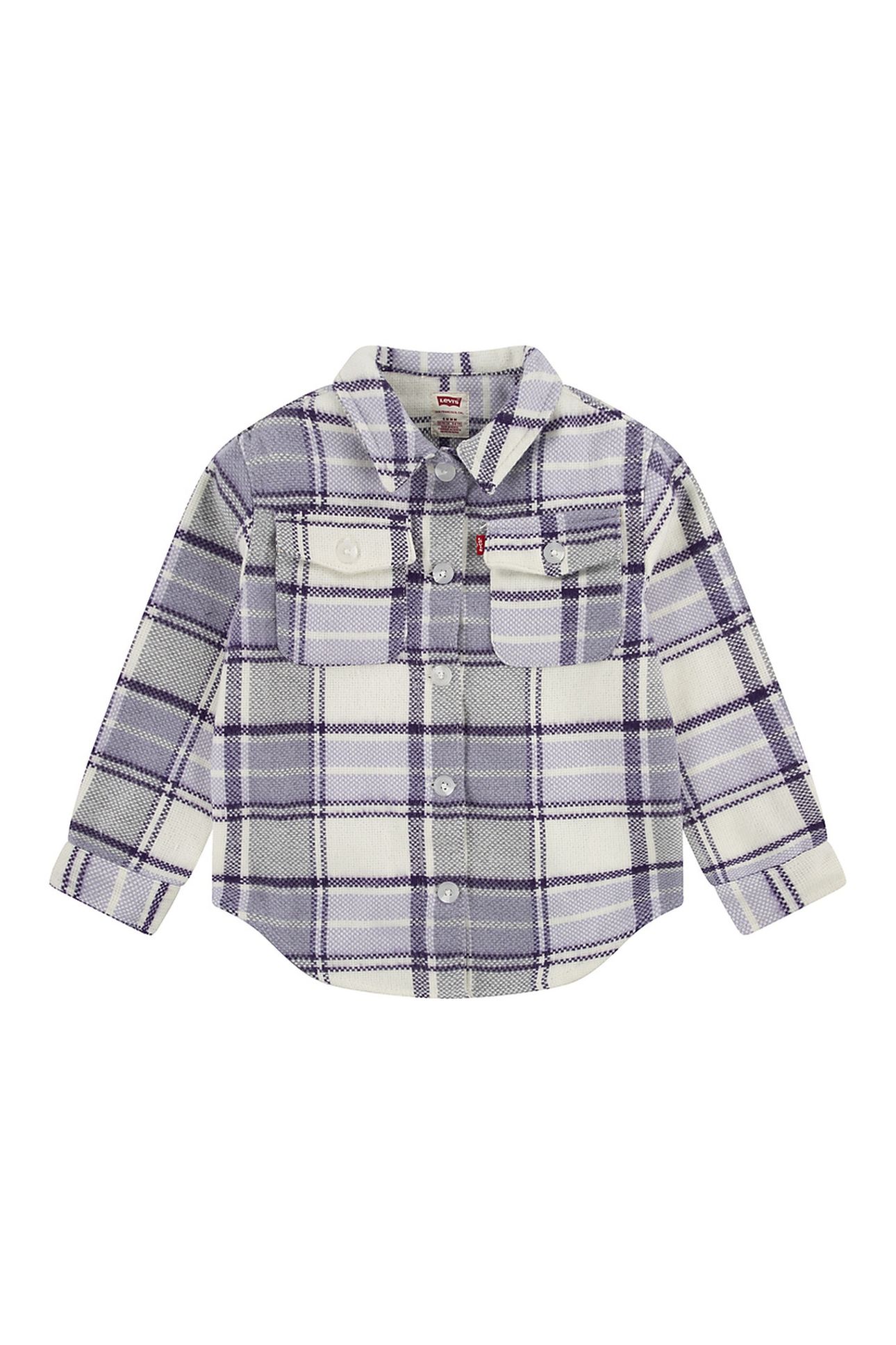 GIRLS OVERSIZED PLAID SHACKET HEIRLOOM LILAC 1