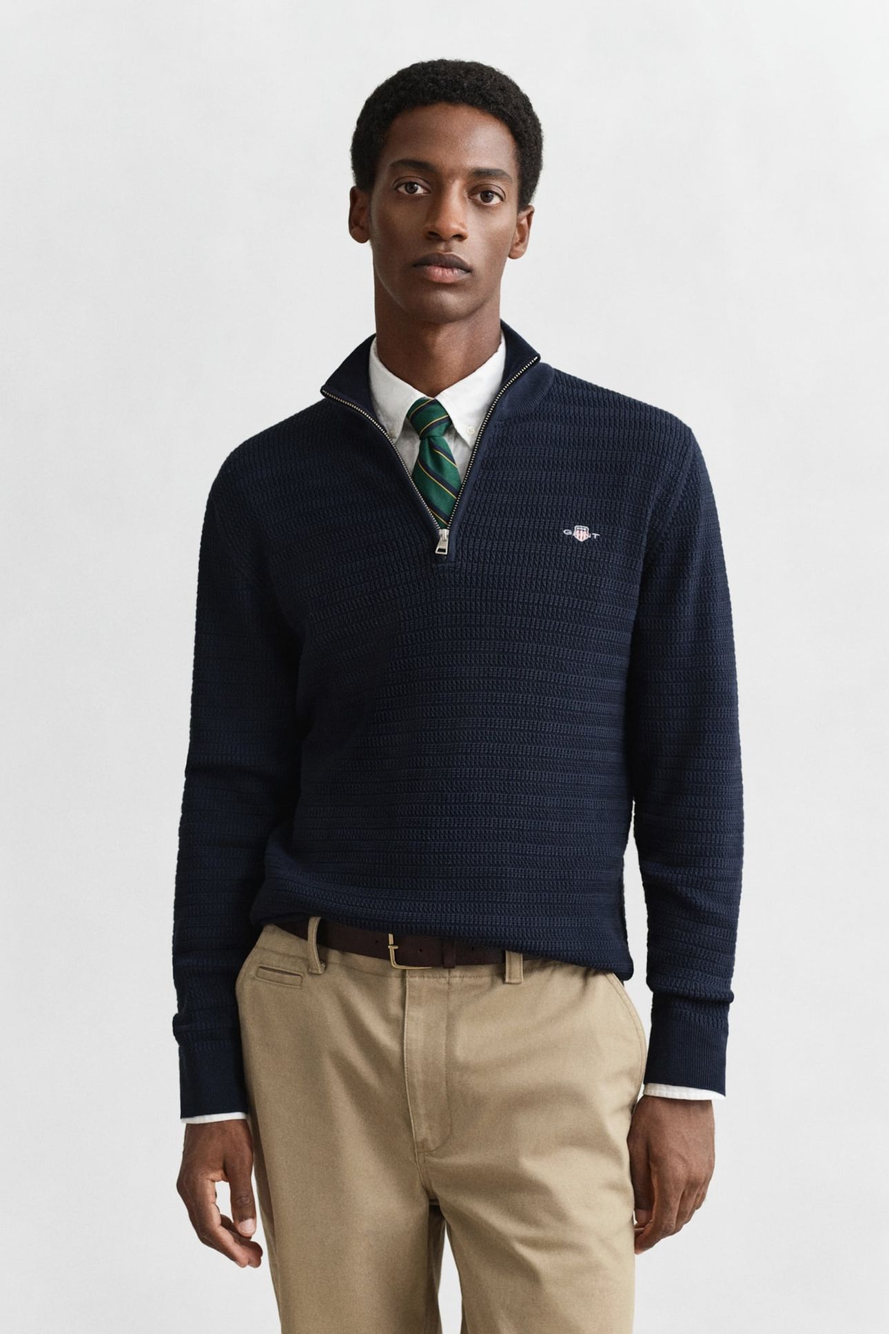 MINI CABLE HALF ZIP EVENING BLUE 1