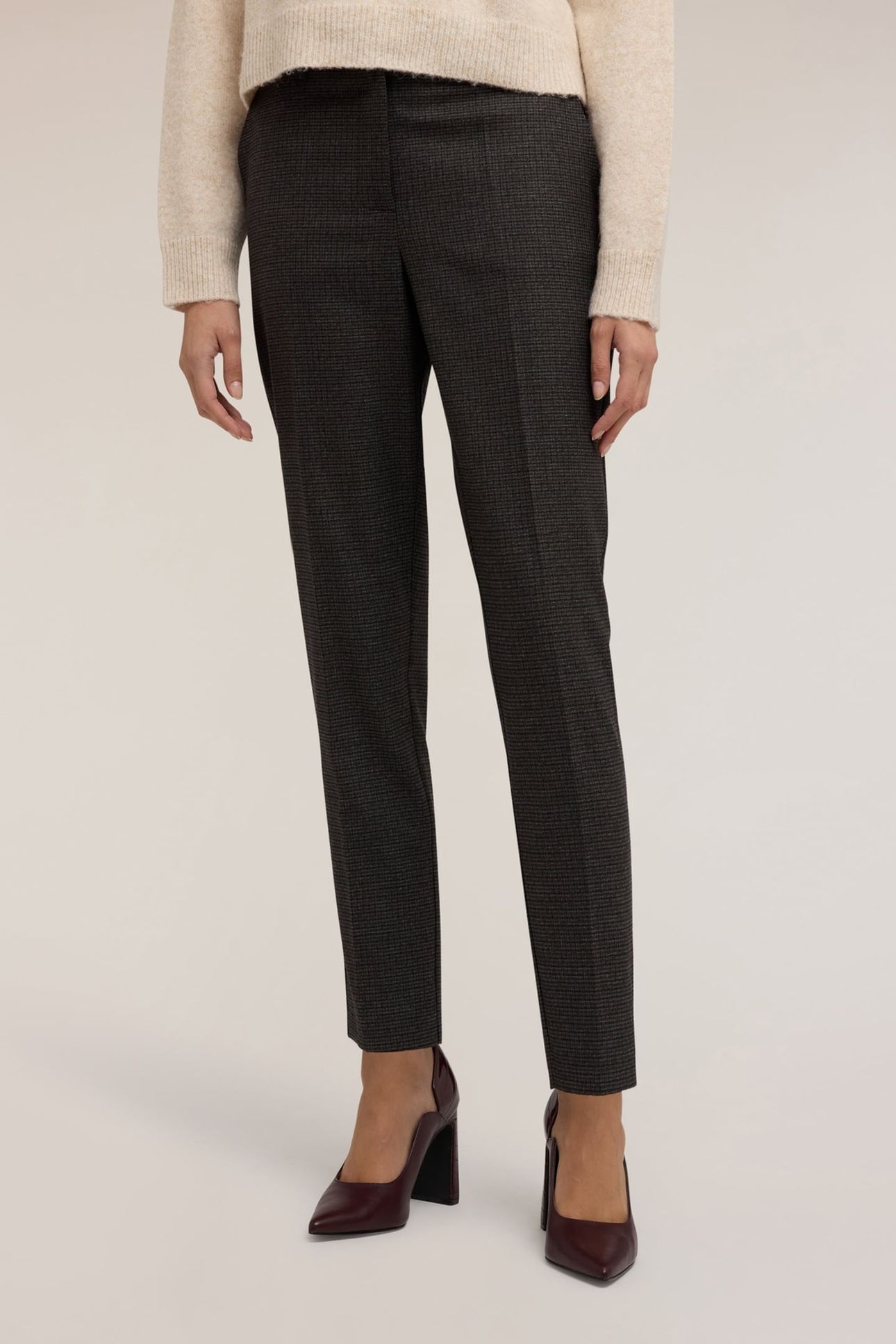REGULAR PANTS IN YARN-DYED FABRIC GREY 2