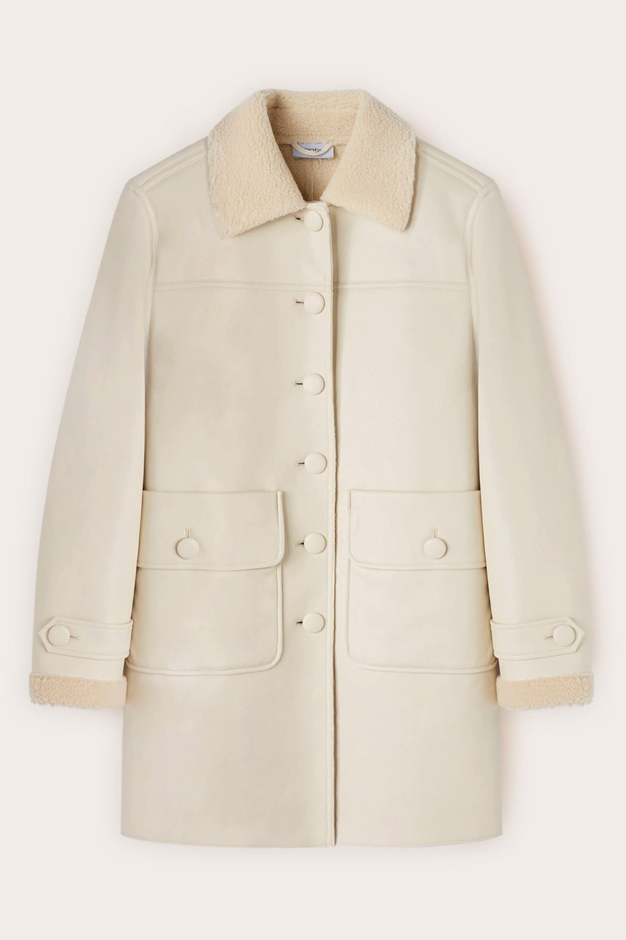 SHEARLING EFFECT COAT WHITE 4