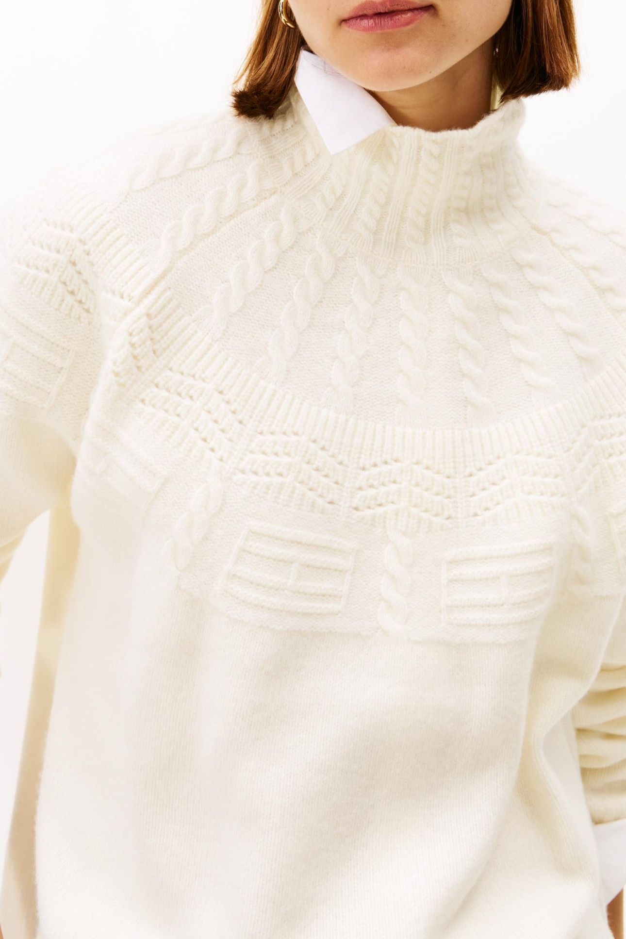 TONAL FAIRISLE MOCK-NECK IVORY PETAL 4