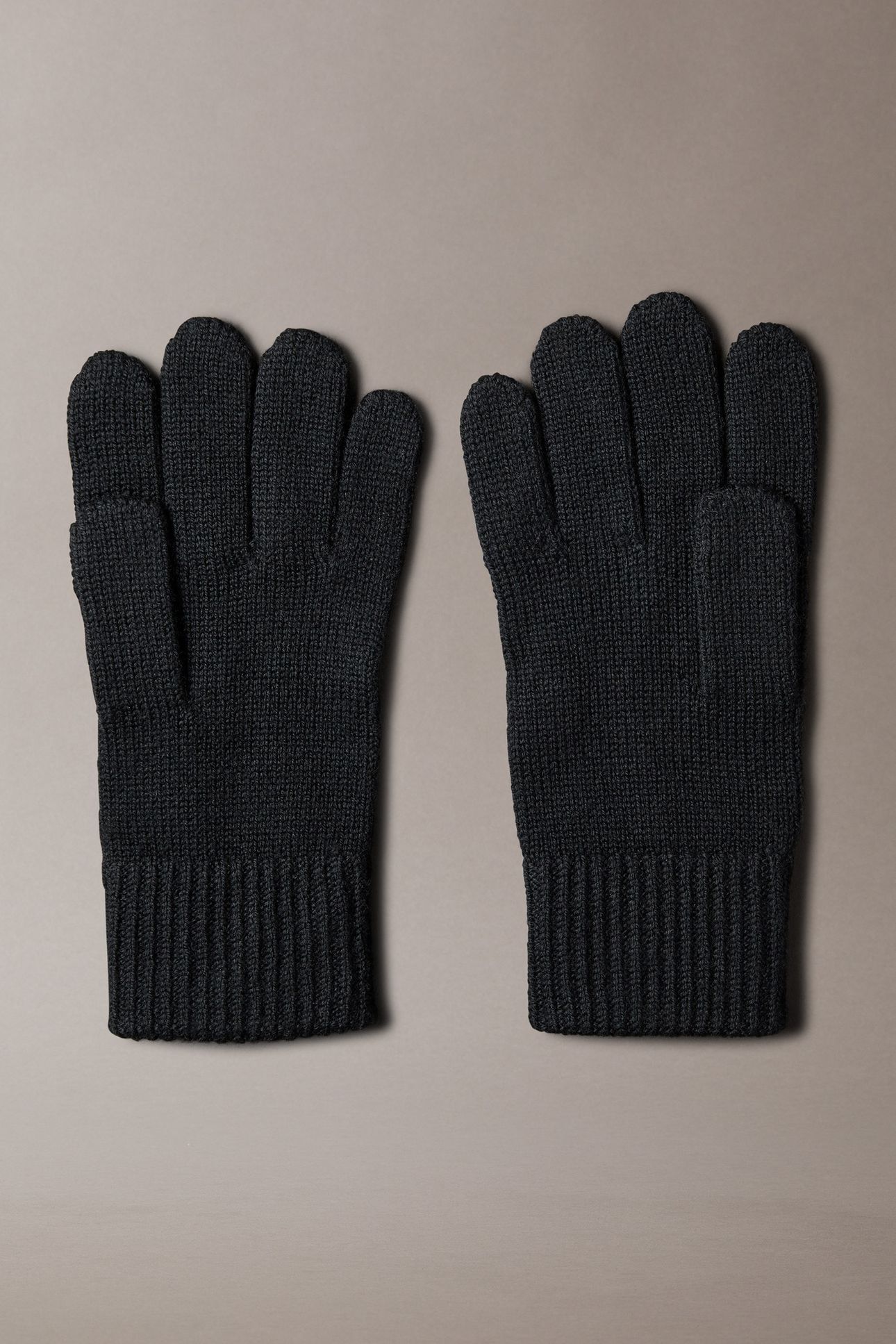 PATCH WOOL KNITTED GLOVES BLACK 2
