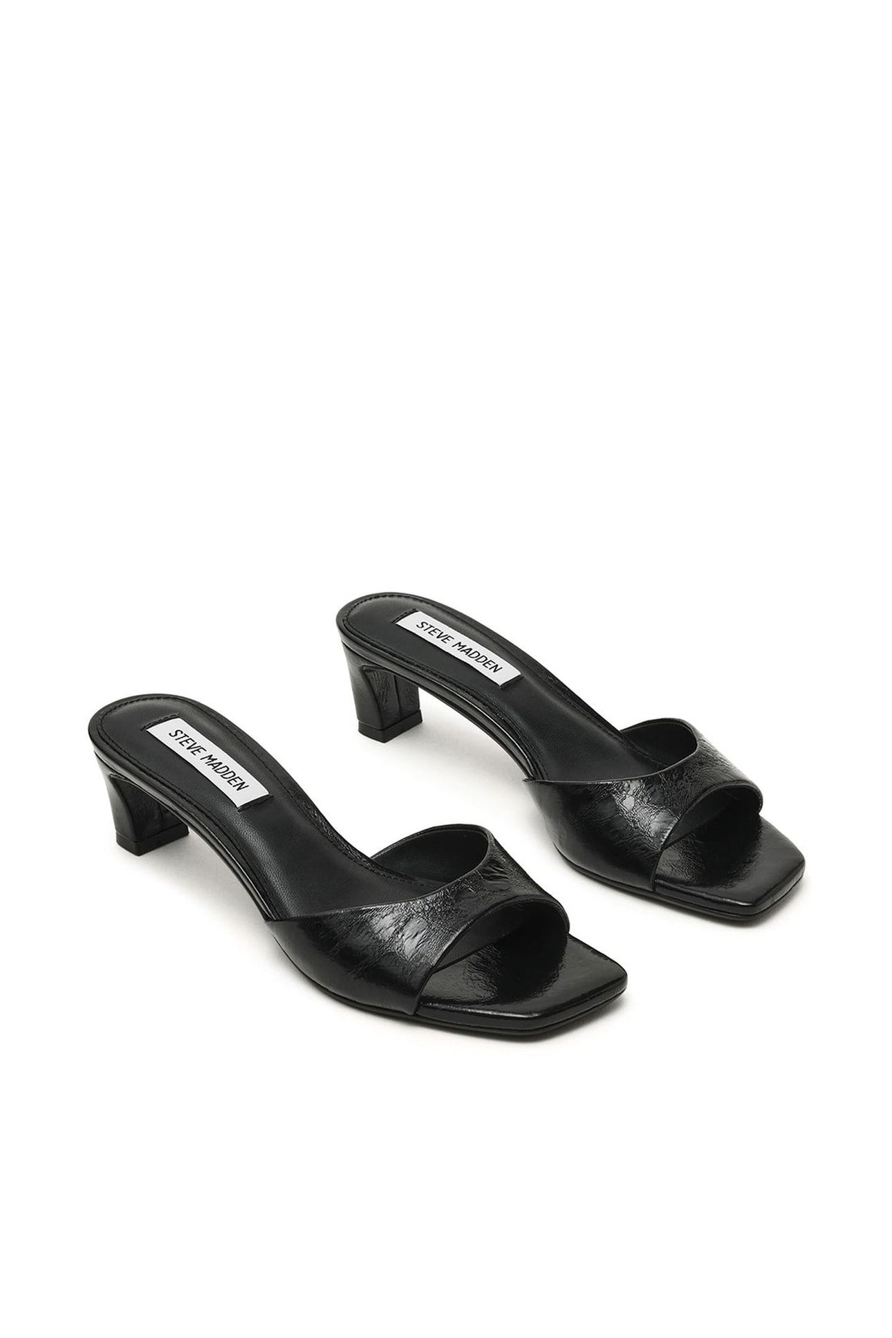 HINTS MULES BLACK CRINKLE LEATHER 3