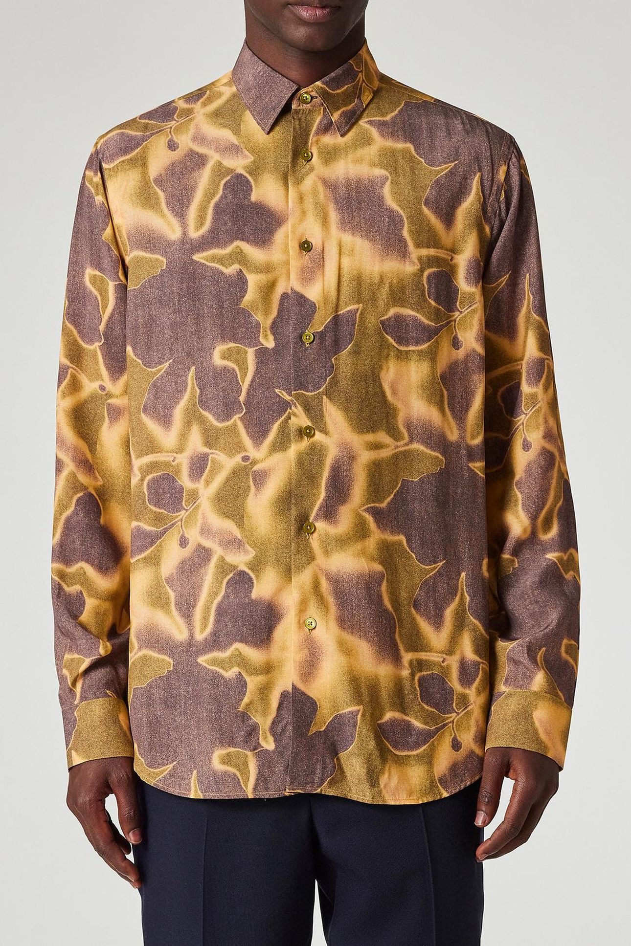 MENS S/C REGULAR FIT SHIRT YELLOW 1